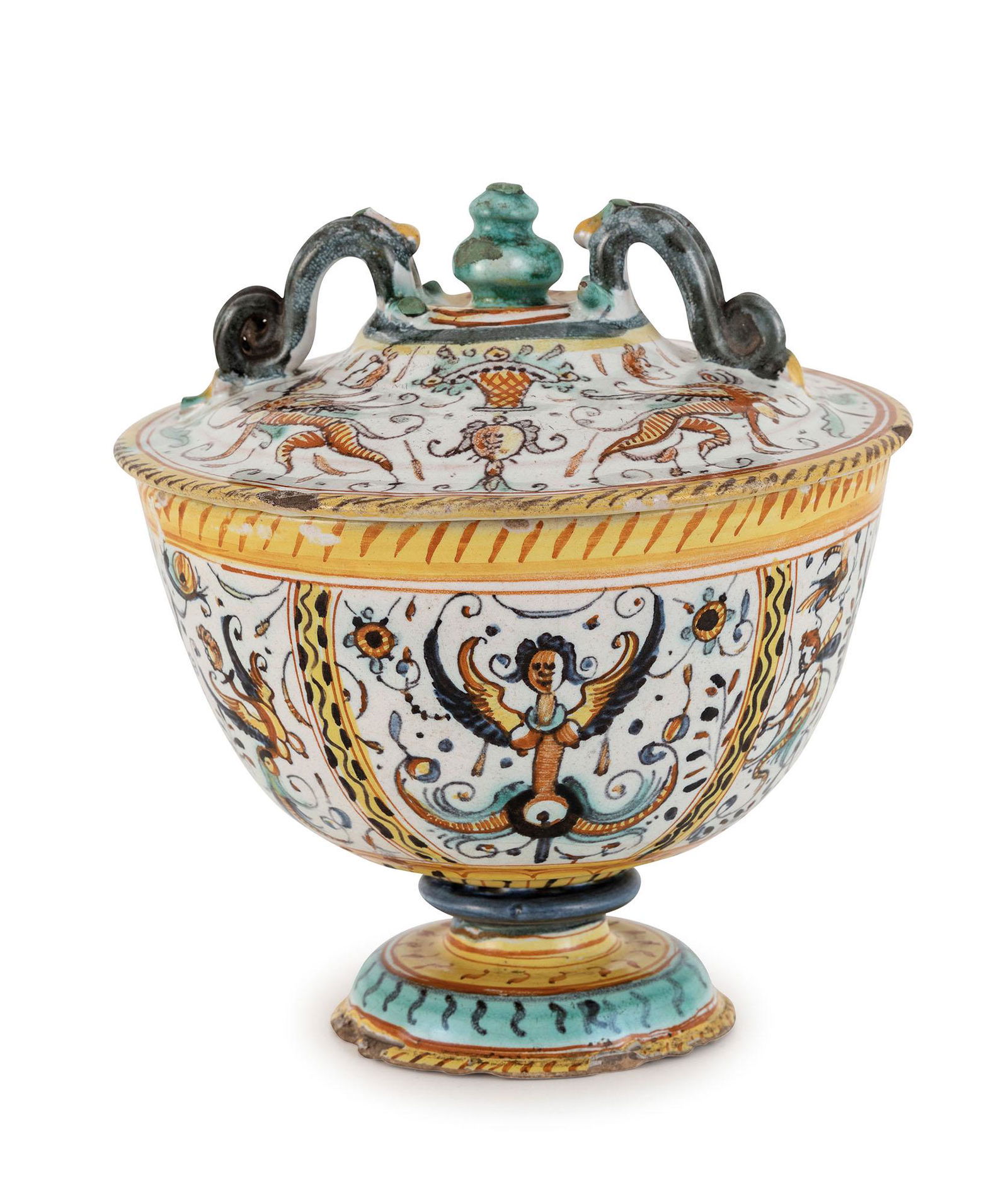 COPPA IN MAIOLICA POLICROMA, FORNACE DI DERUTA (1 of 2)