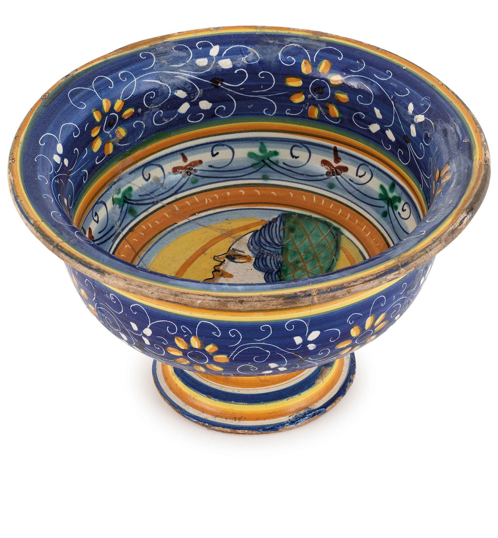 BACILE IN MAIOLICA POLICROMA, FORNACE DI MONTELUPO, (1 of 1)