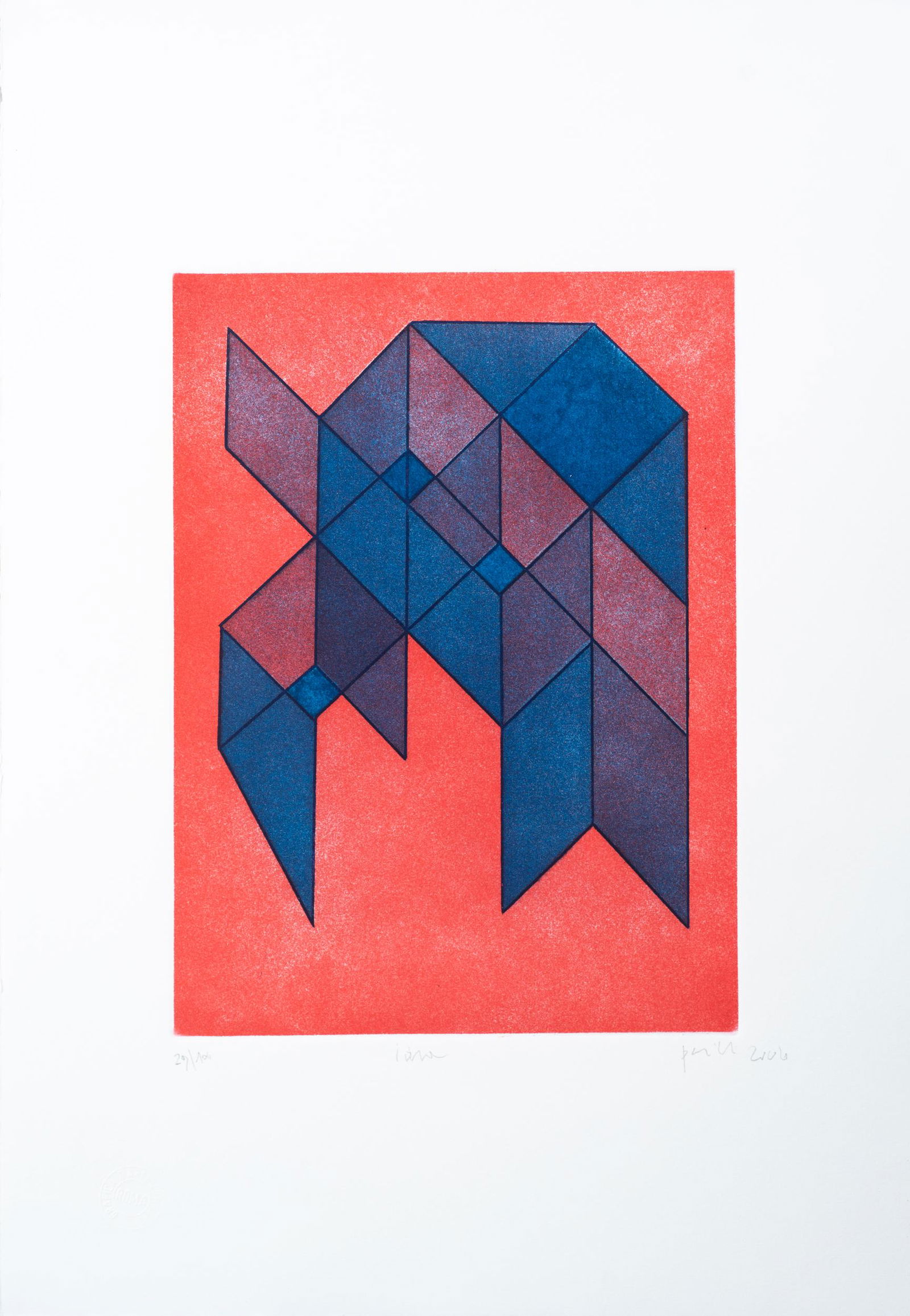 ACHILLE PERILLI: Roma 1927 - Ciconia 2021 Idra, 2006 Acquatinta a colori su carta, cm 50 x 35 Firmata e datata in basso a destra, numerata in basso a sinistra Esemplare 29/100 Certificato di garanzia Grafica d'Arte Lo