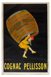 Cognac Pellisson: Manifesto Litografia [Non Telato] by Cappiello Leonetto Edito Vercasson, Paris Epoca 1920 ca. Misure h 120 x L 80 cm Condizioni B+