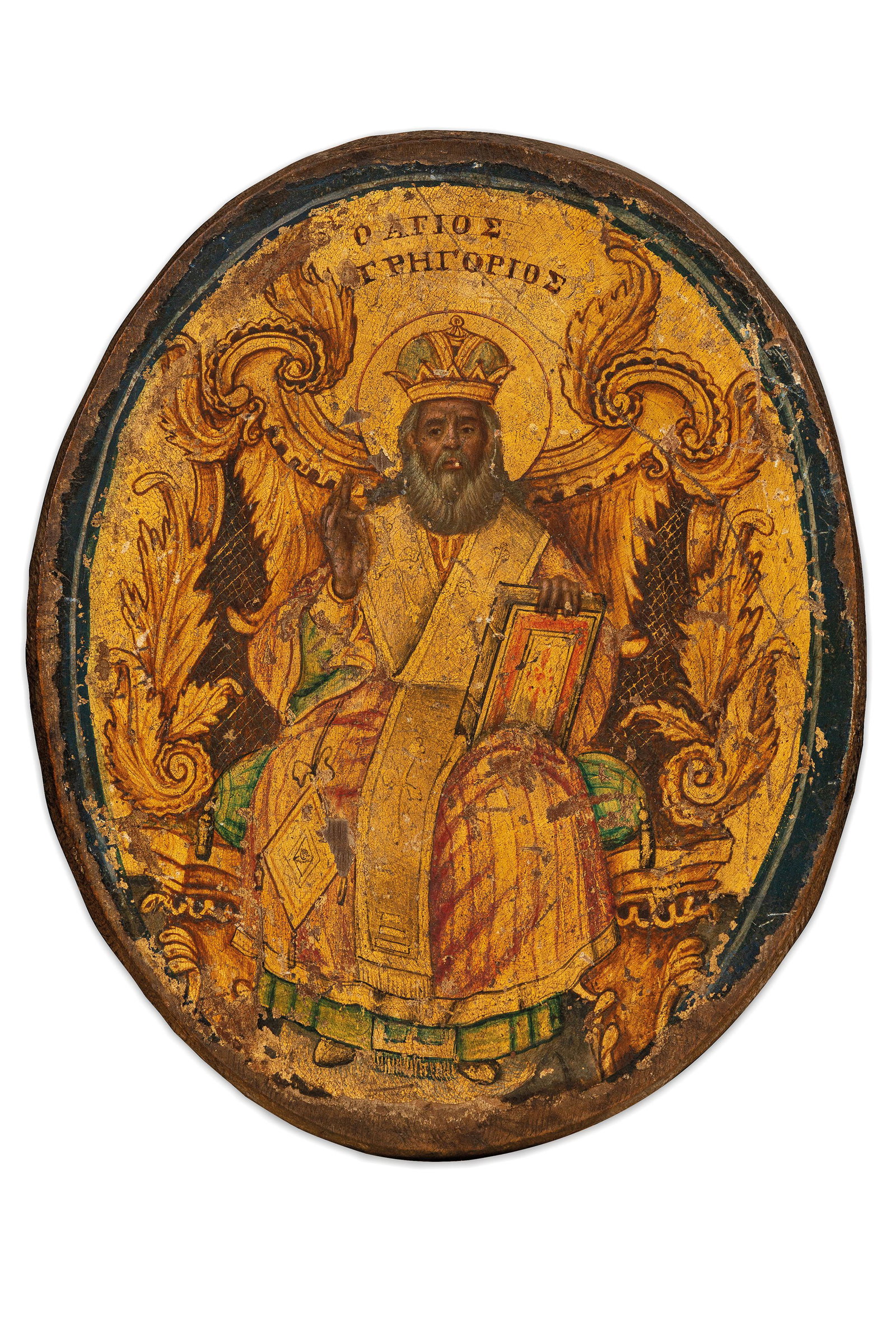 ICONA RAFFIGURANTE SAN GREGORIO, GRECIA, XIX SECOLO (1 of 1)