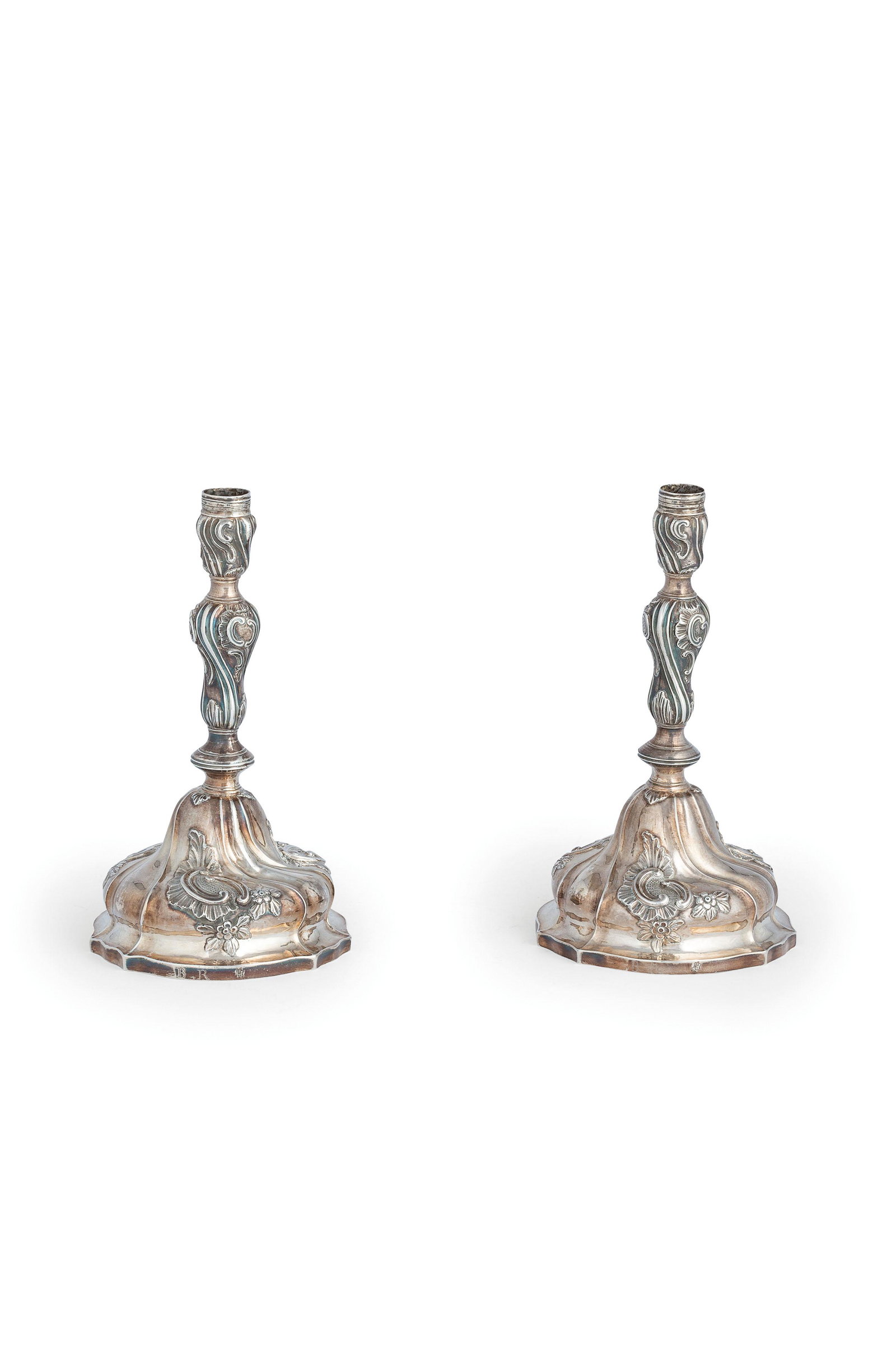 COPPIA DI CANDELIERI IN ARGENTO, GENOVA, TORRETTA, 1779 (1 of 1)