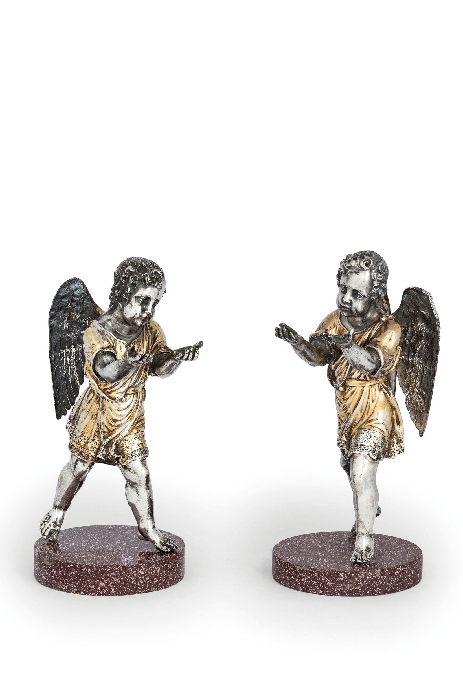 DUE ANGIOLETTI IN ARGENTO PARZIALMENTE DORATO (1 of 5)