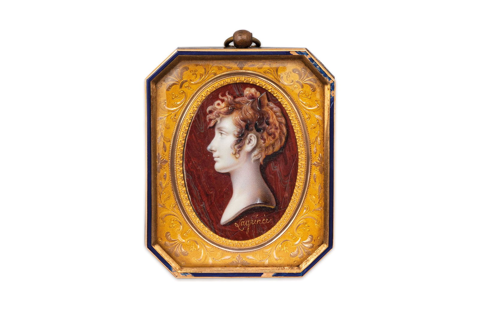 MINIATURA CON CORNICE IN METALLO DORATO E SMALTI (1 of 1)