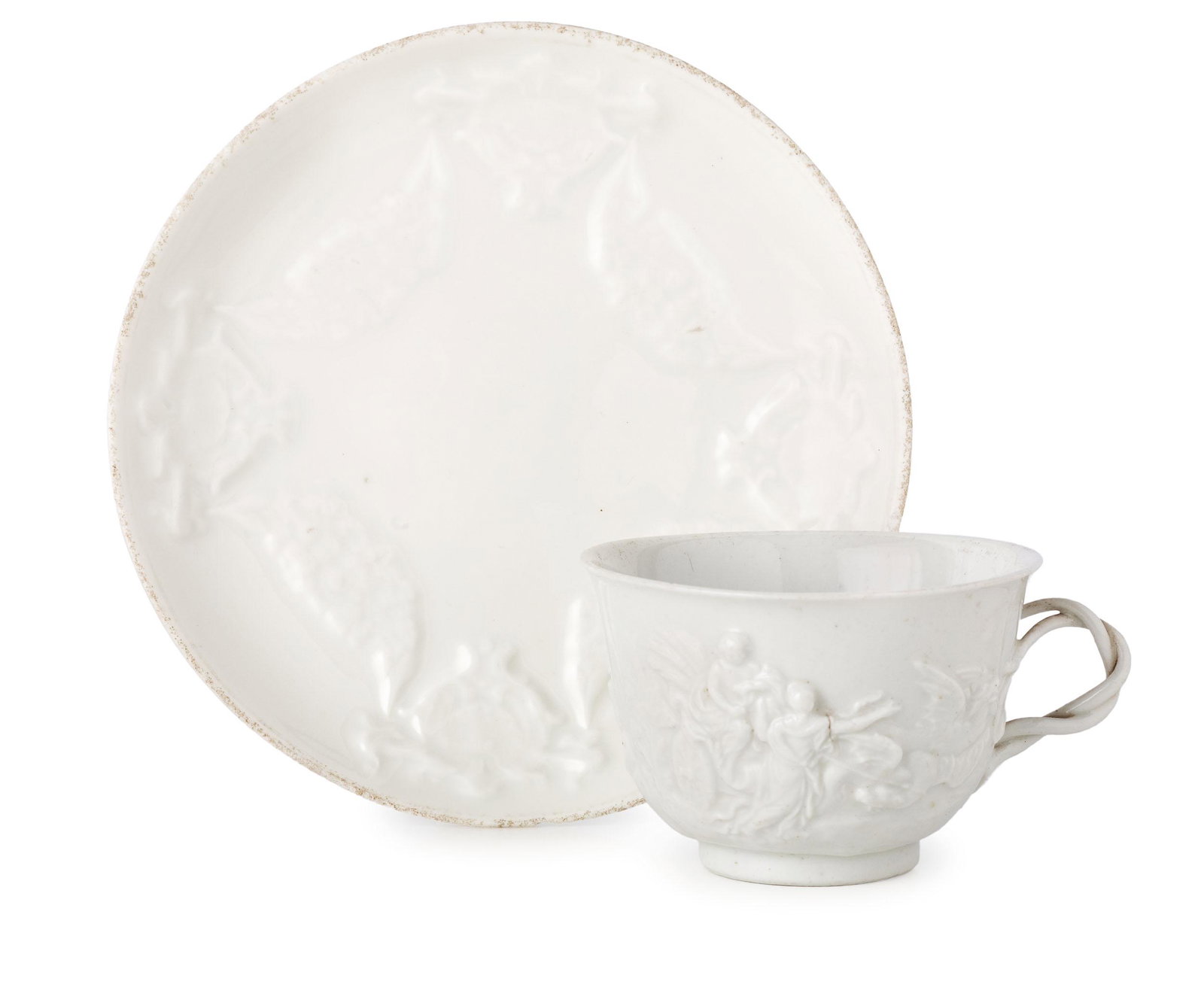 TAZZA E UN PIATTINO IN PORCELLANA BIANCA, MANIFATTURA (1 of 1)