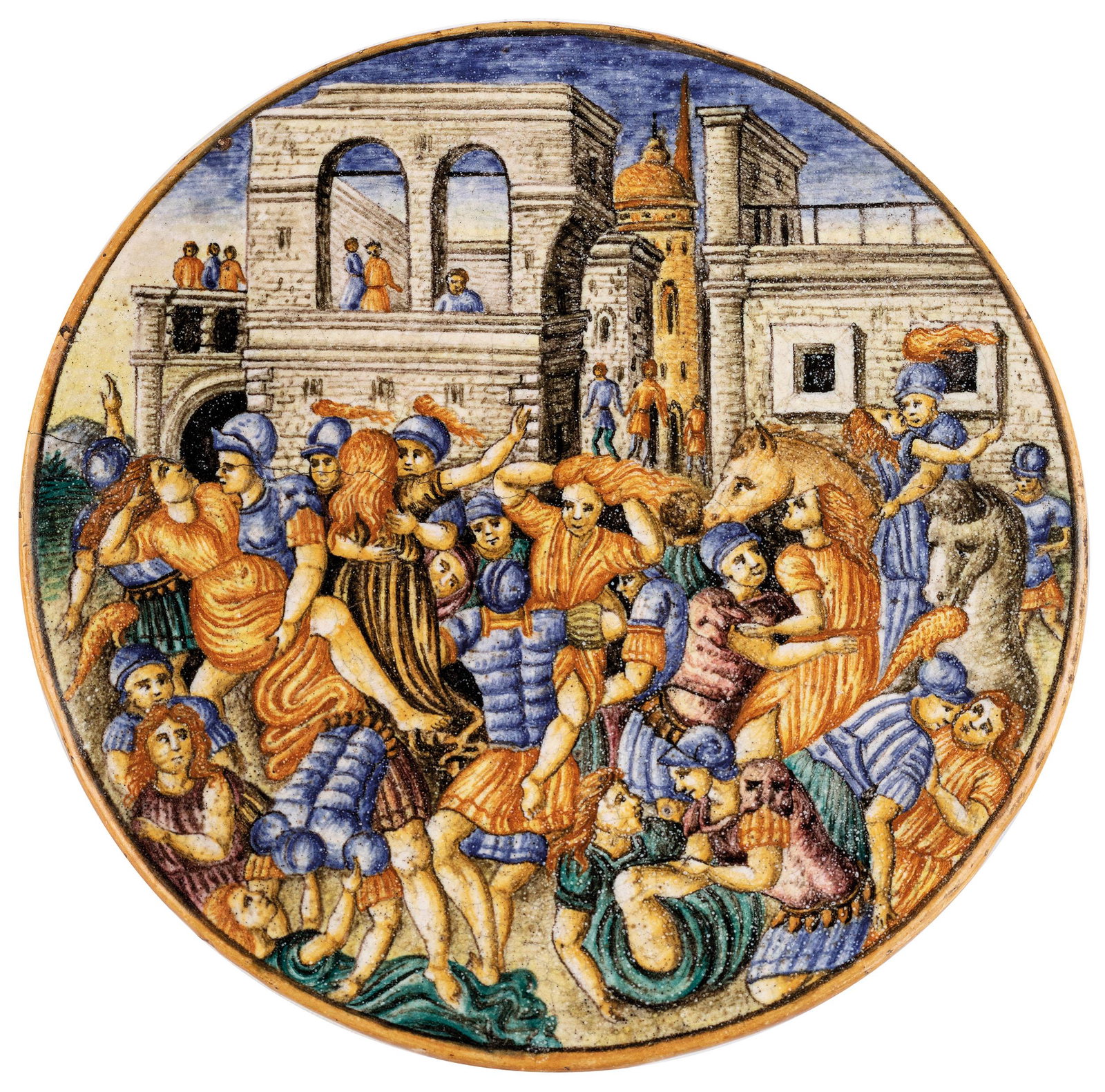 PLACCA IN MAIOLICA POLICROMA, FORNACE DI CASTELLI, (1 of 1)