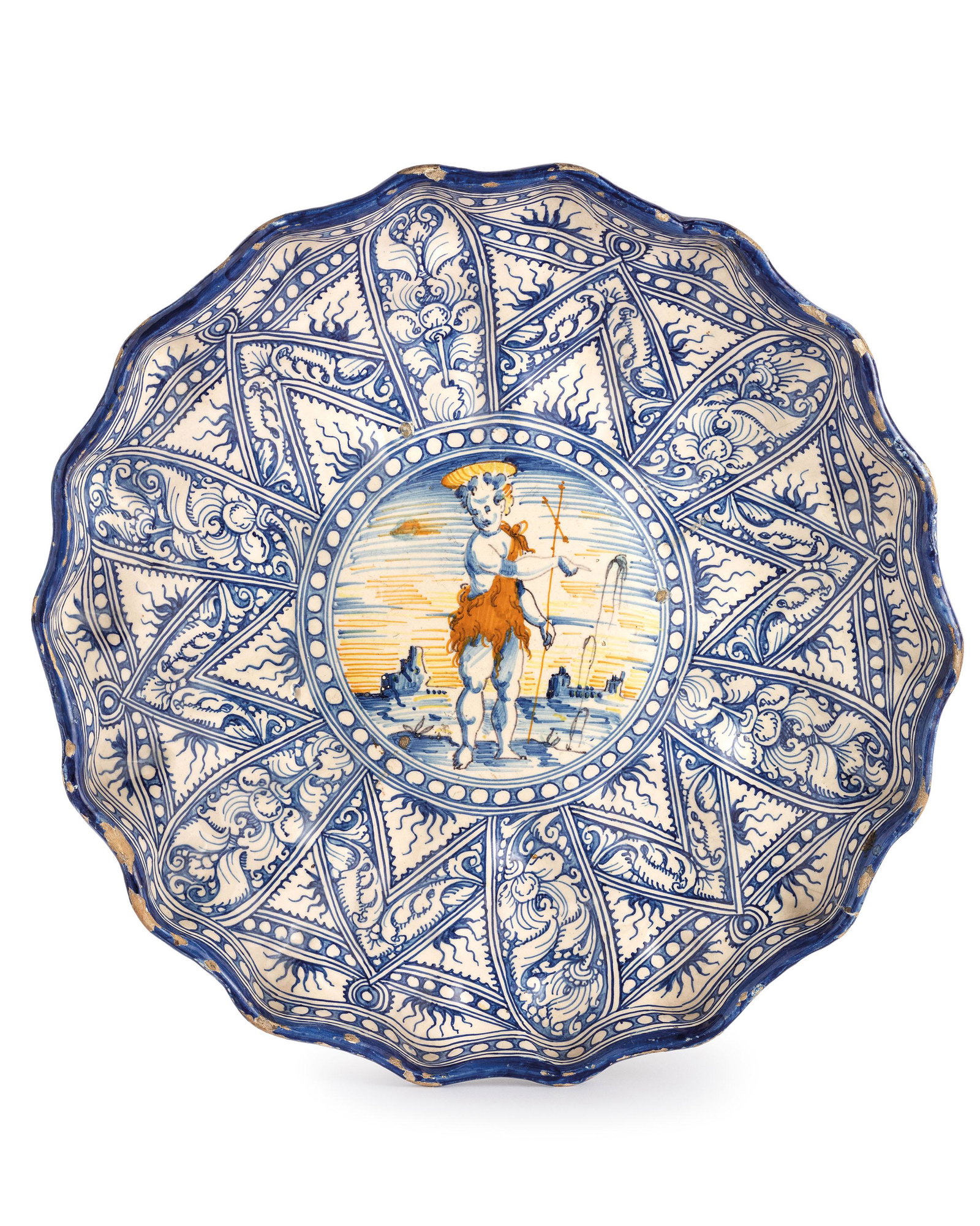 CRESPINA IN MAIOLICA POLICROMA, FORNACE DI MONTELUPO, (1 of 2)