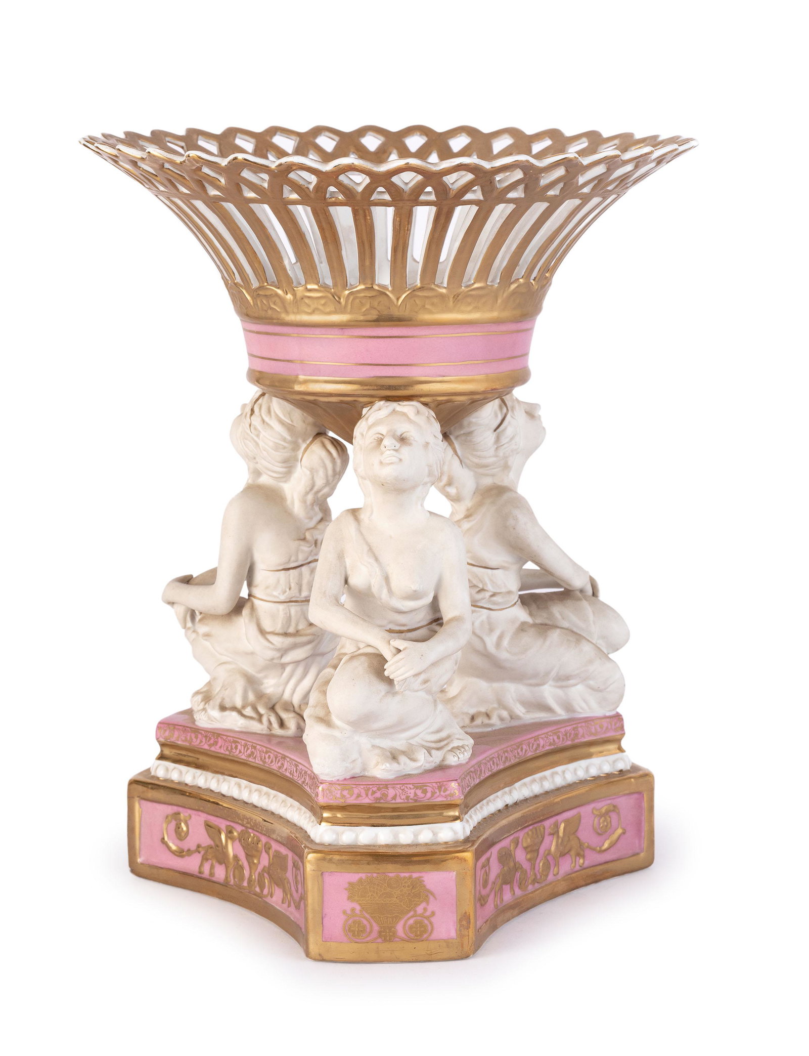 CENTROTAVOLA IN PORCELLANA POLICROMA E BISCUIT, (1 of 1)