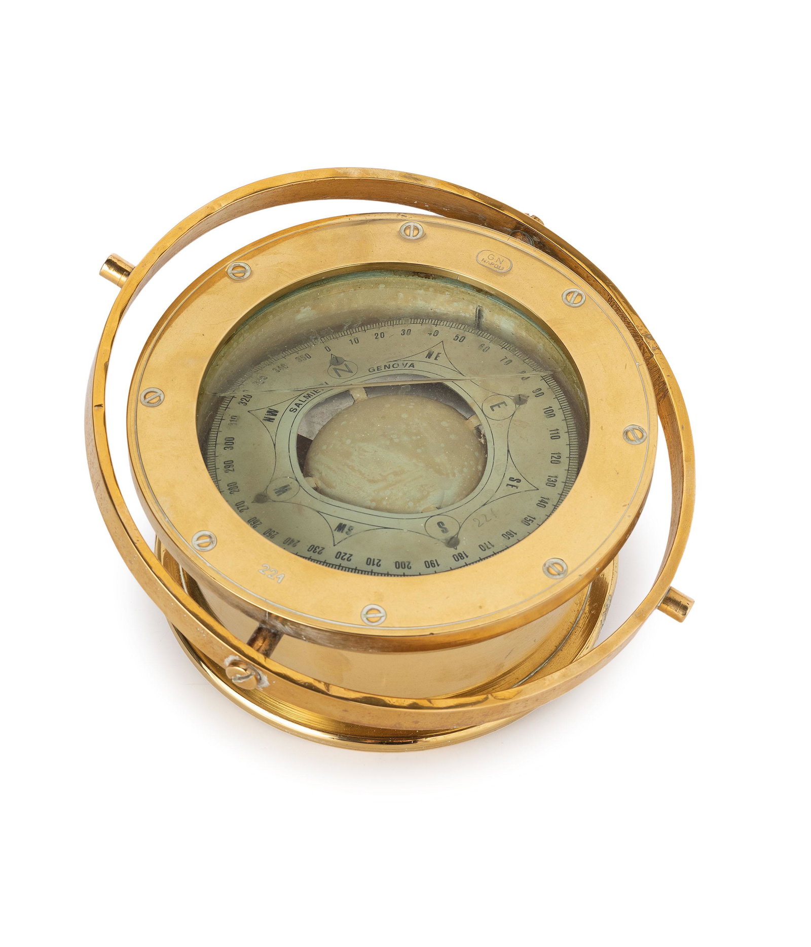 BUSSOLA DA PLANCIA DA VIAGGIO, ITALIA XIX SECOLO (1 of 1)