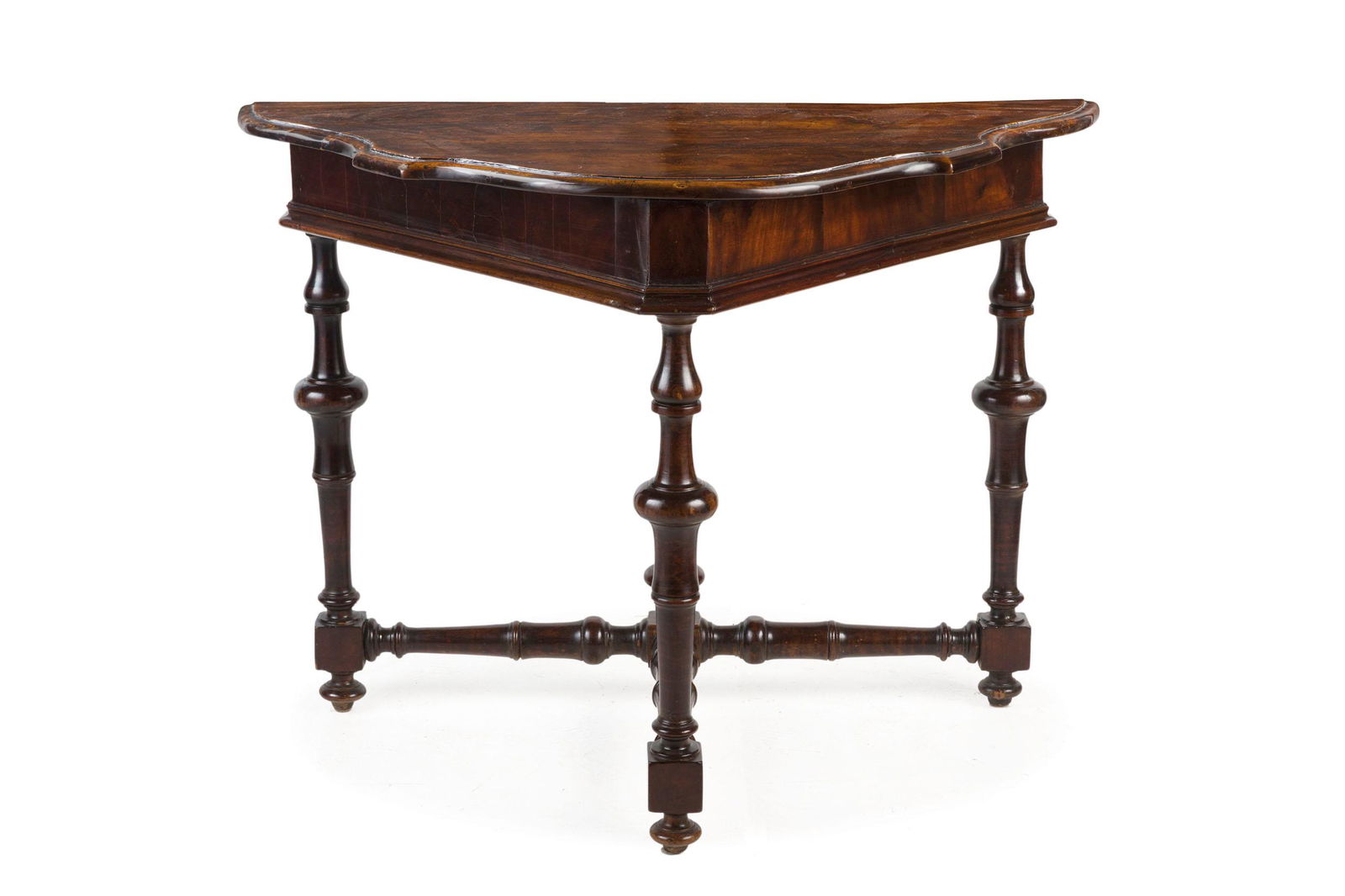 CONSOLE PARIETALE IN LEGNO DI NOCE PATINATO, EMILIA, (1 of 1)