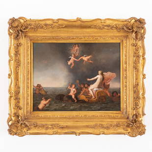CORNELIS ADAMSZOON WILLAERTS: (Utrecht, 1600 - 1666) Trionfo di Amphitrite Olio su tavola, cm 24,5X31 Provenienza: Amsterdam, Christie's, il 4 settembre 2001, n. 448 Cornelis Willaerts si formò nella bottega del padre Adam Wi