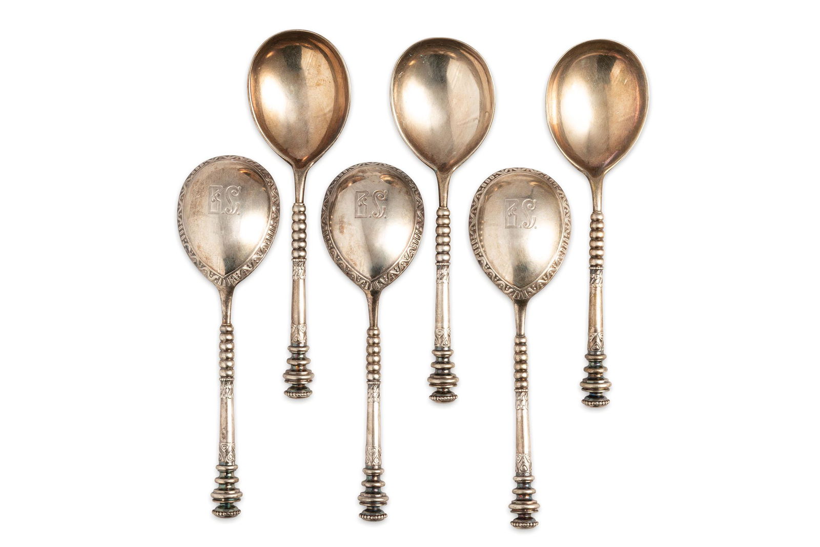 SET DI SEI CUCCHIAI IN ARGENTO, MOSCA, 1908-1917, (1 of 1)