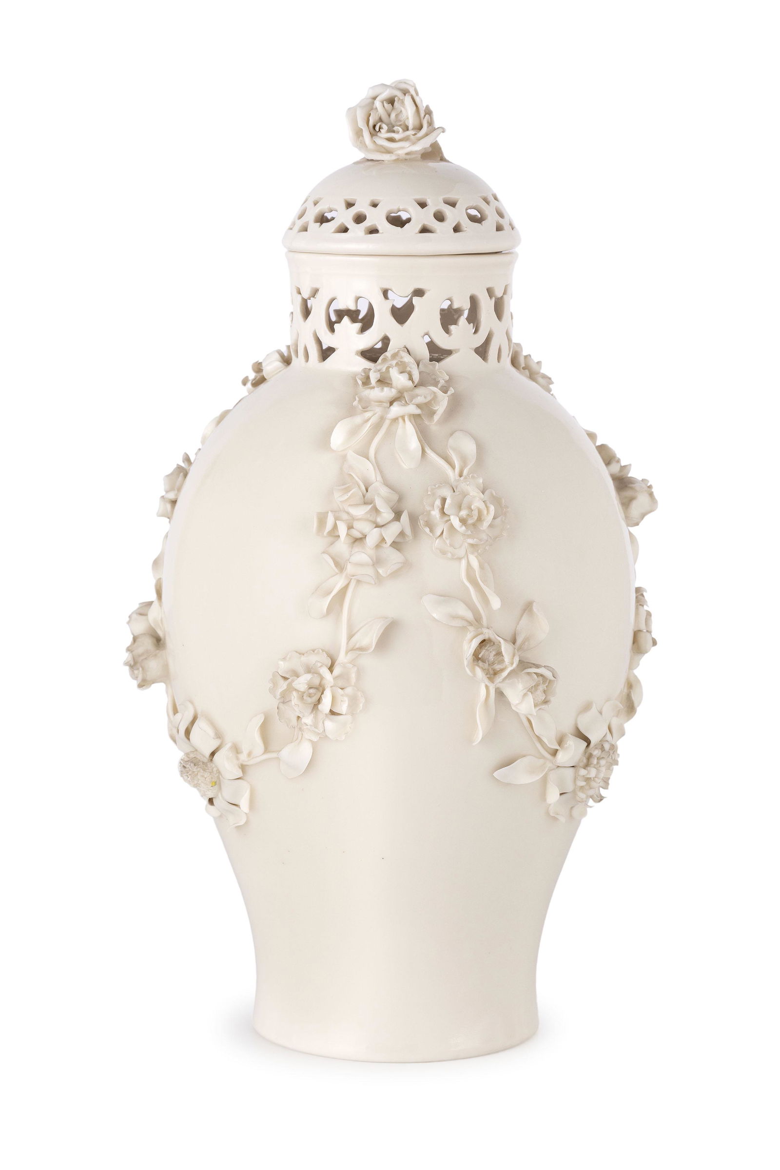 VASO POT-POURRI IN PORCELLANA BIANCA, MANIFATTURA DI (1 of 1)