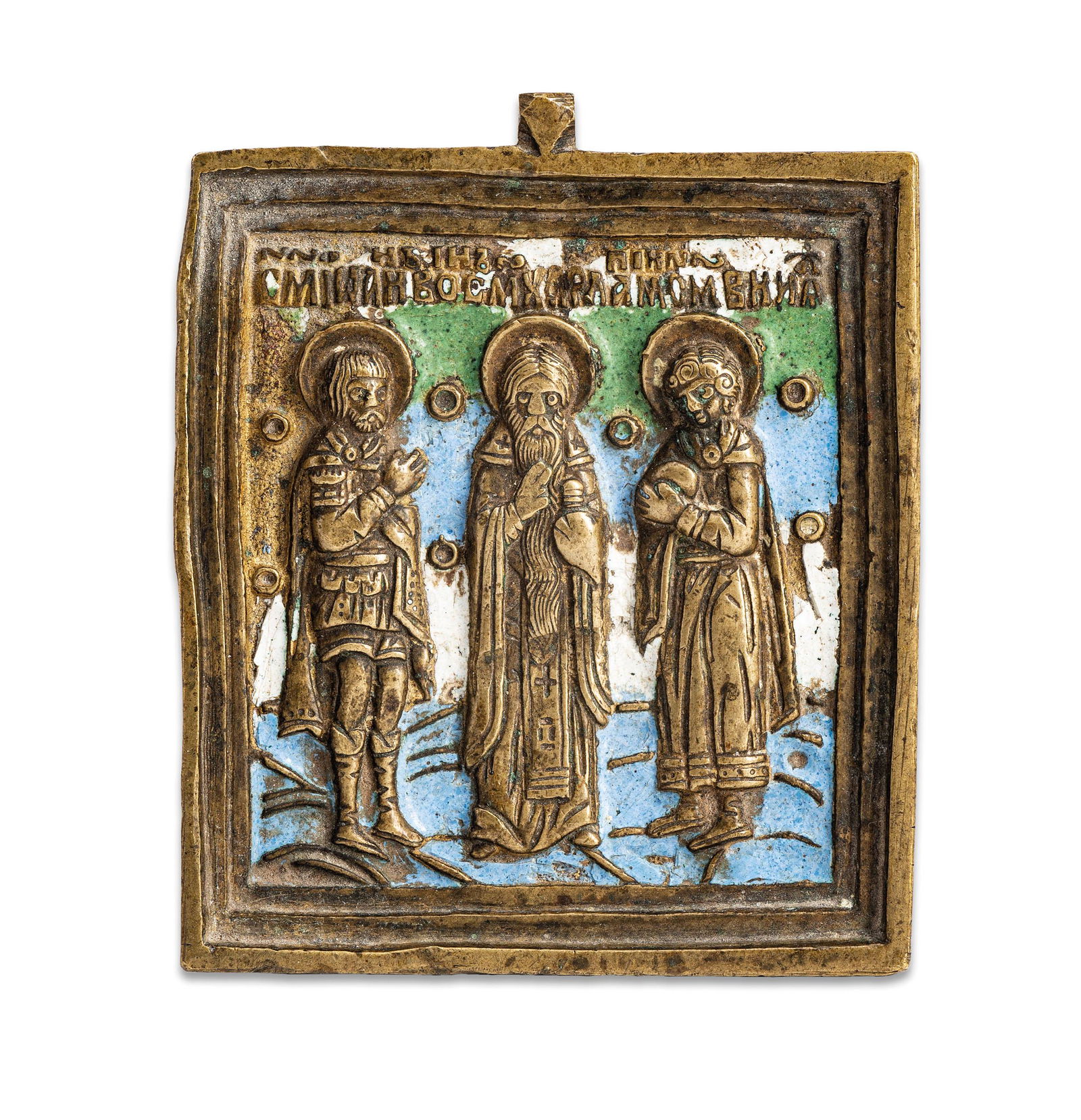 ICONA IN METALLO E SMALTI RAFFIGURANTE I SANTI (1 of 1)