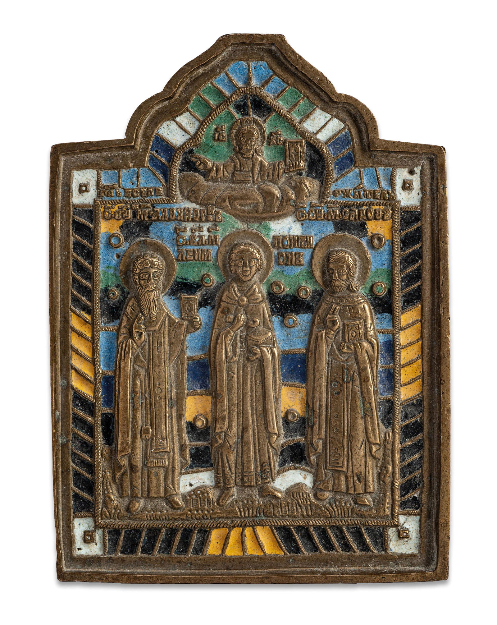 ICONA IN METALLO E SMALTI RAFFIGURANTE I SANTI (1 of 1)