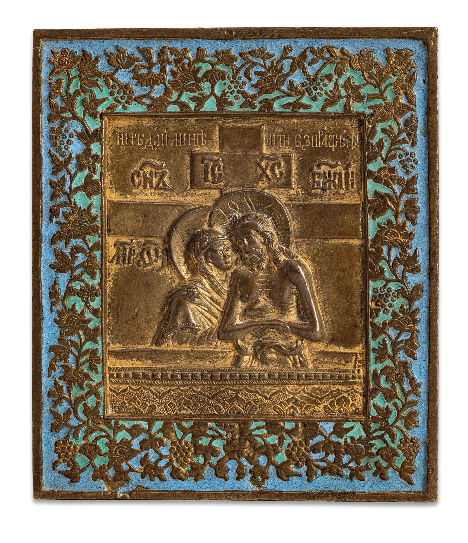 ICONA IN METALLO E SMALTI RAFFIGURANTE LA PIETA', (1 of 1)