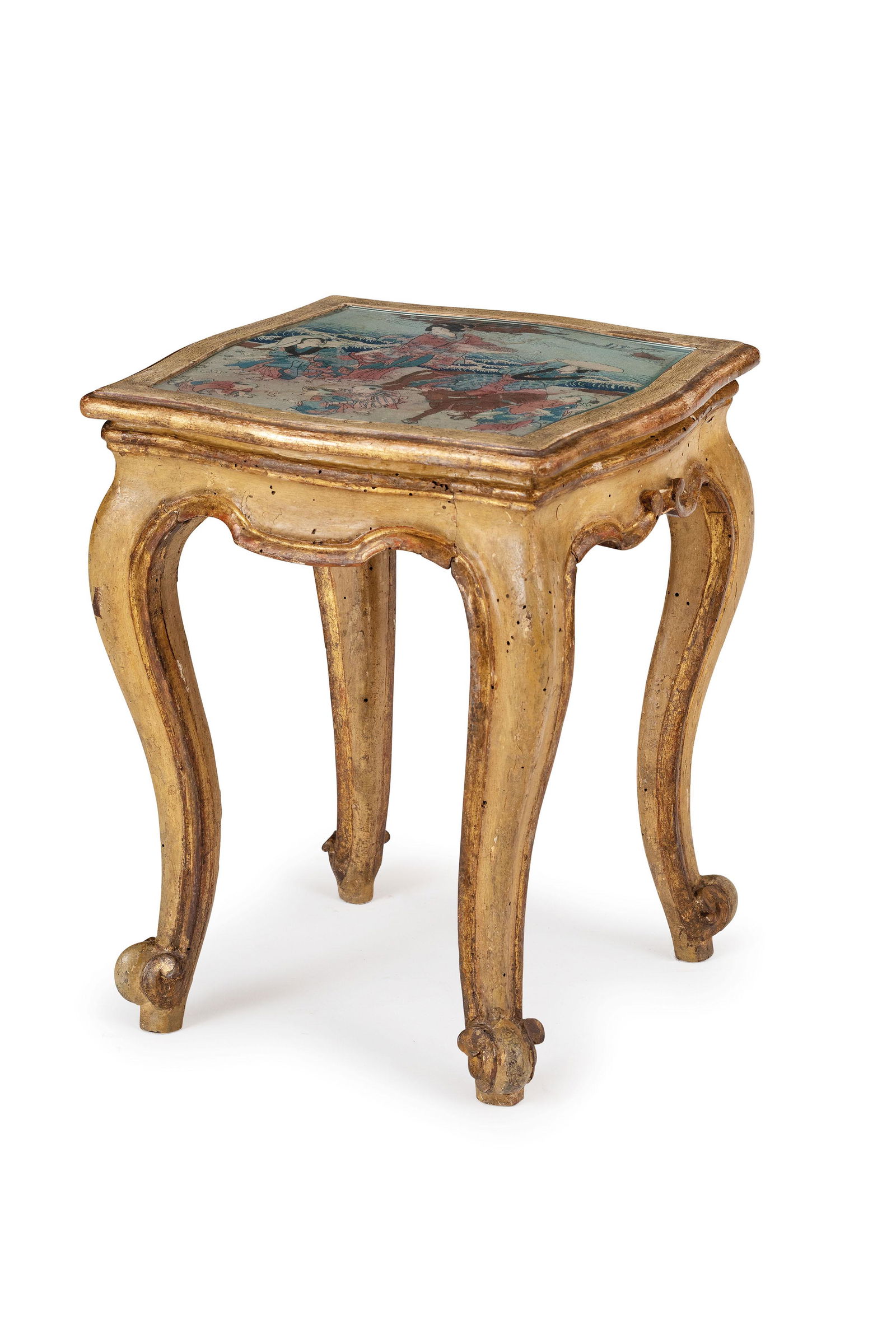 COPPIA DI PICCOLI SGABELLI IN LEGNO INTAGLIATO, (1 of 3)