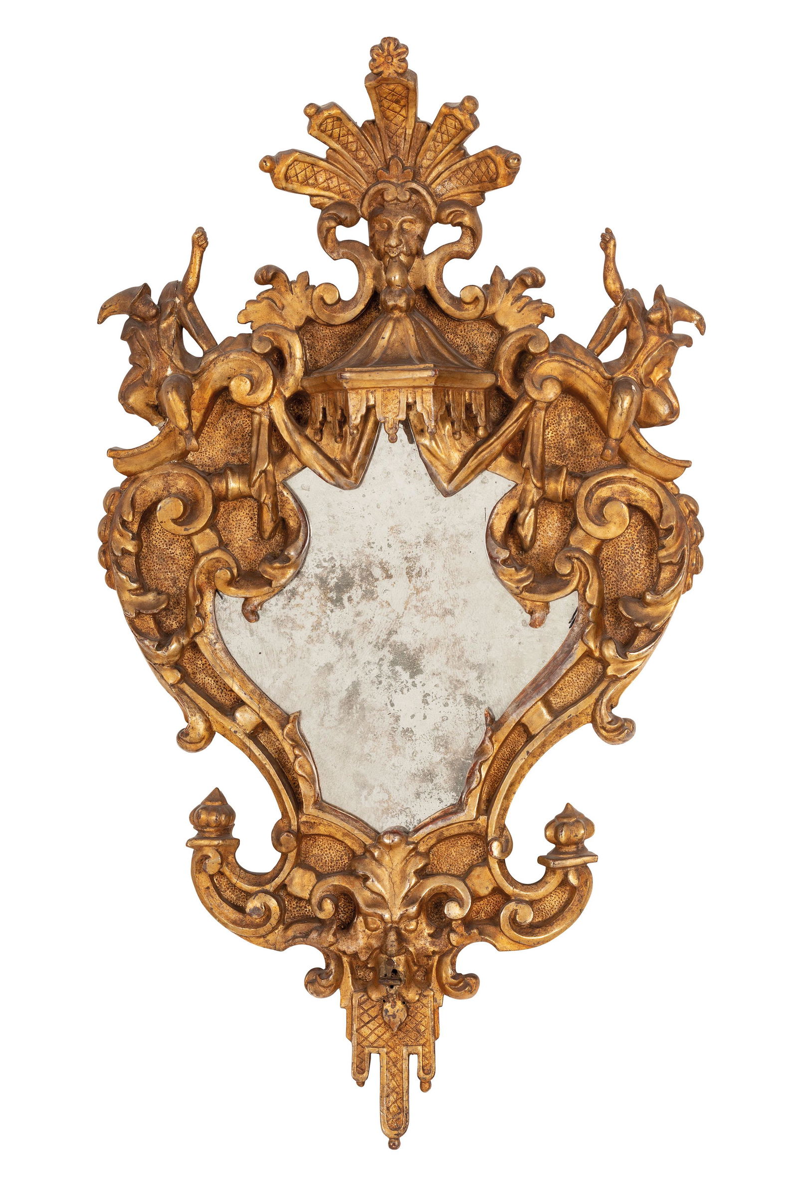 SPECCHIERA IN LEGNO INTAGLIATA, SCOLPITA E DORATA A (1 of 1)