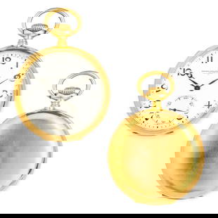 PATEK PHILIPPE, OROLOGIO DA TASCA IN ORO, SVIZZERA: 1921 CIRCA cassa in oro giallo diametro 51 mm, quadrante in smalto bianco con numeri arabi, firmato Patek Philippe & Cie Geneve, piccoli secondi al sei, lancette alla Breguet in metallo brunito, parap