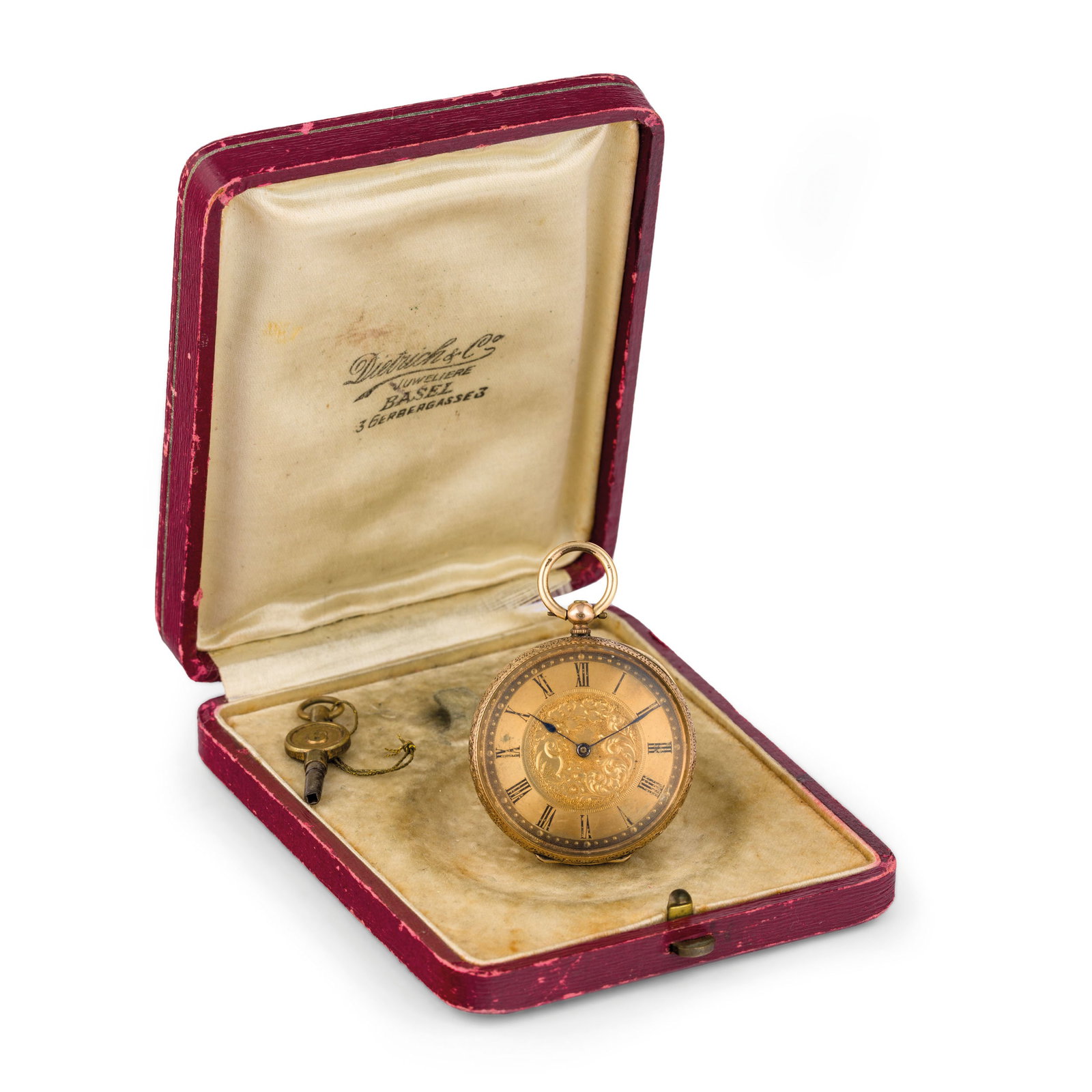 W&C, OROLOGIO DA TASCA IN ORO, CON SCATOLA D'EPOCA, (1 of 4)