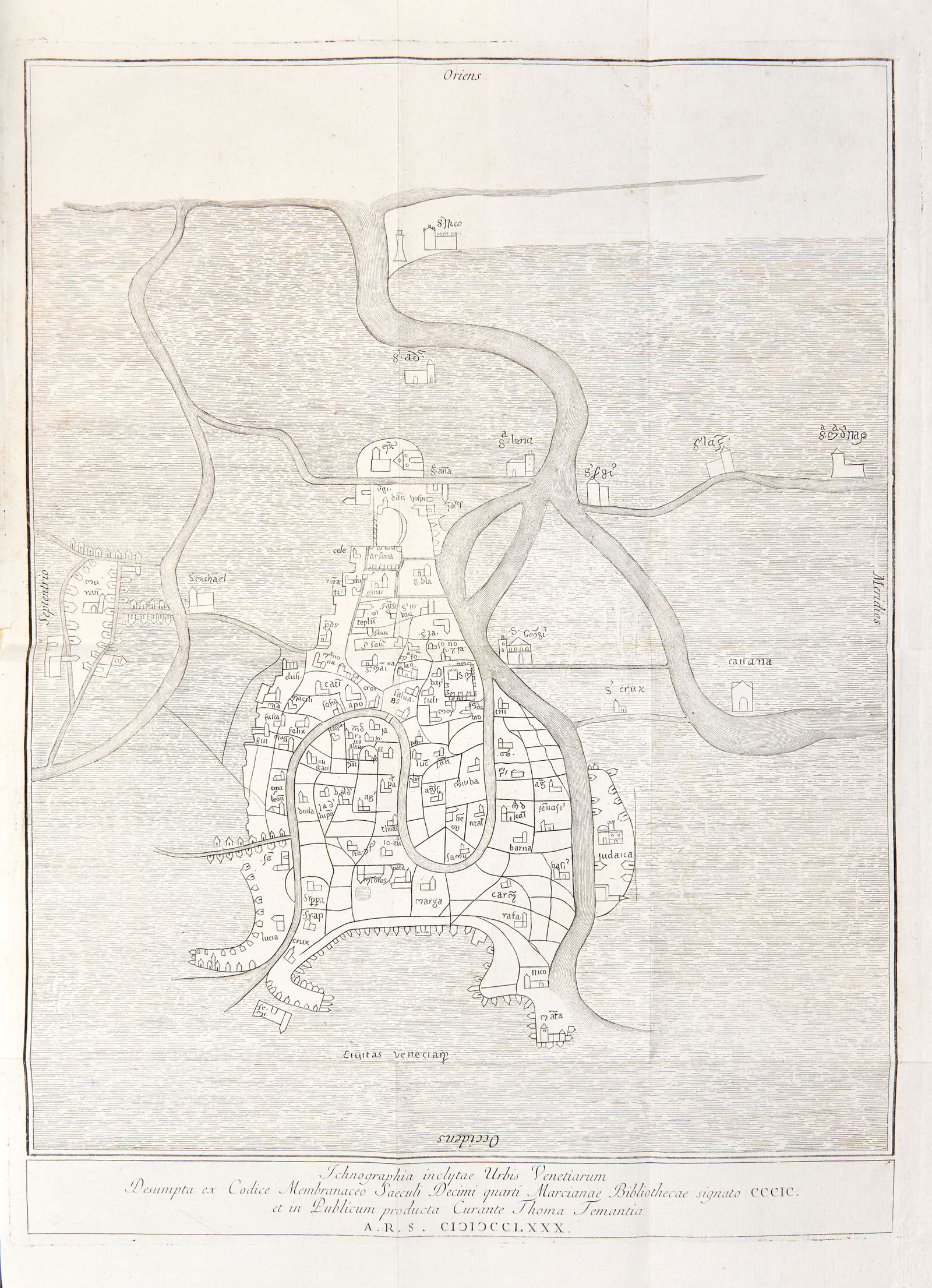 [VENICE] TEMANZA, Tommaso (1705-1789). Antica pianta (1 of 2)
