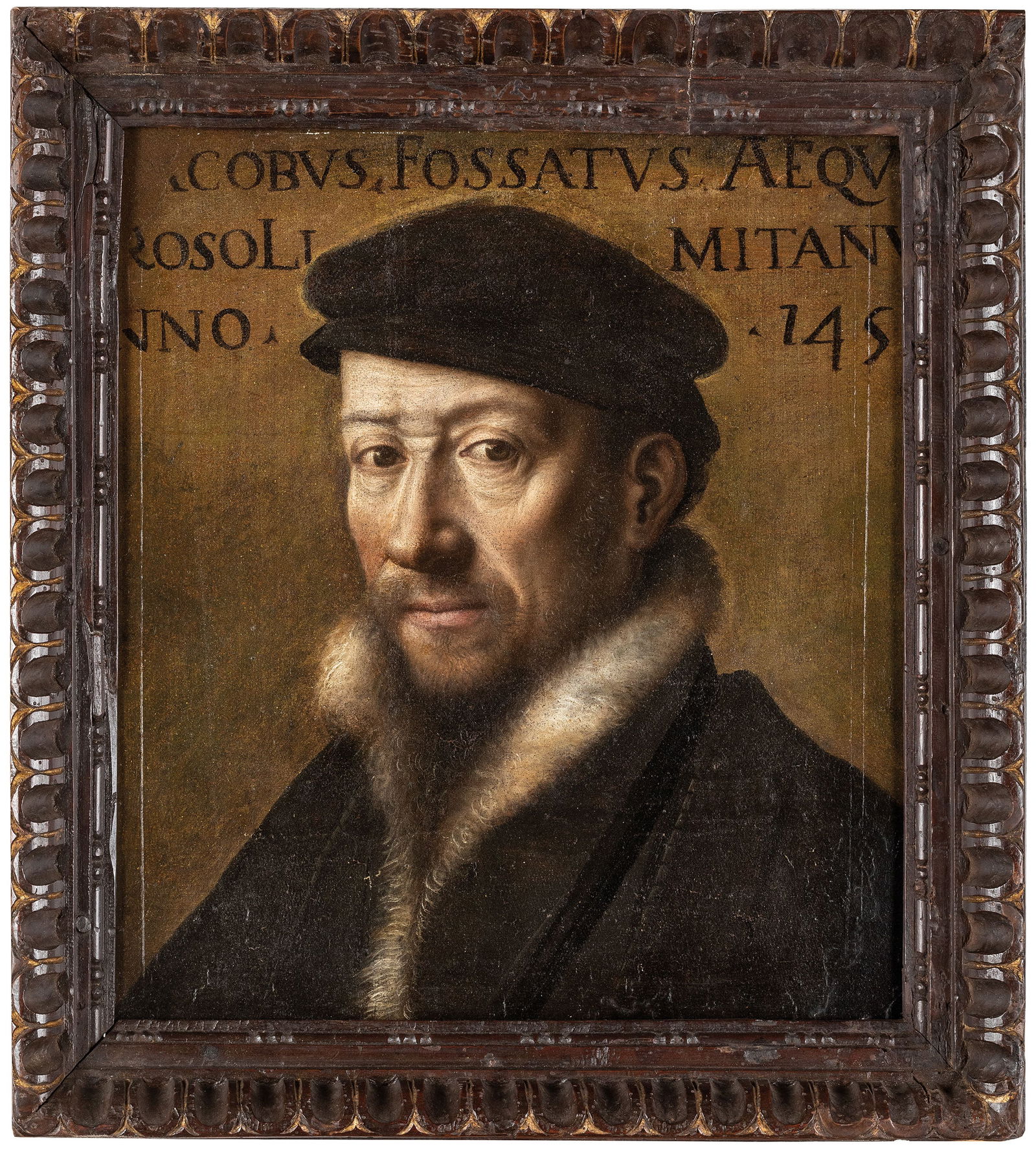 PITTORE LOMBARDO DEL XVI-XVII SECOLO: Ritratto d'uomo Olio su tela, cm 43X38 Provenienza: Collezione privata Attribuito nella collezione d'appartenenza a Lorenzo Lotto, il ritratto esibisce una notevole qualità e l'autore si dimostra