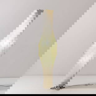 TOBIA SCARPA: Lampada da terra mod. Fantasma. Metallo Cocoon. Produzione Flos, anni '70. Marchio della manifattura. Altezza cm 185ca. A FLOOR LAMP BY FLOS Domus 411, febbraio 1964, p. d/191 , G. Gramigna, Repertori
