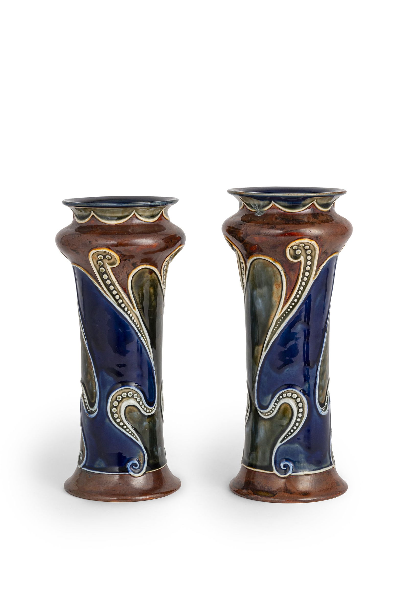 COPPIA DI VASI IN CERAMICA SMALTATA, MANIFATTURA (1 of 3)