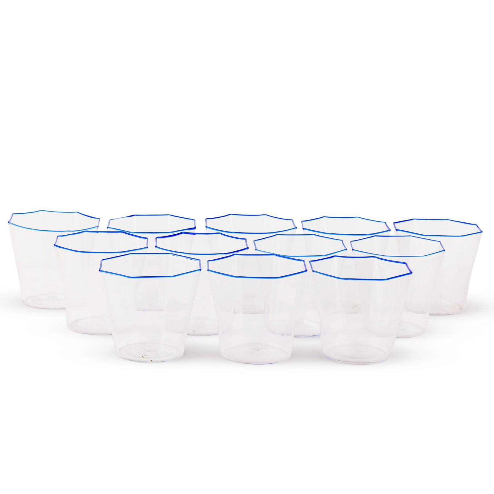 DODICI BICCHIERI IN VETRO BICROMO, MANIFATTURA (1 of 3)