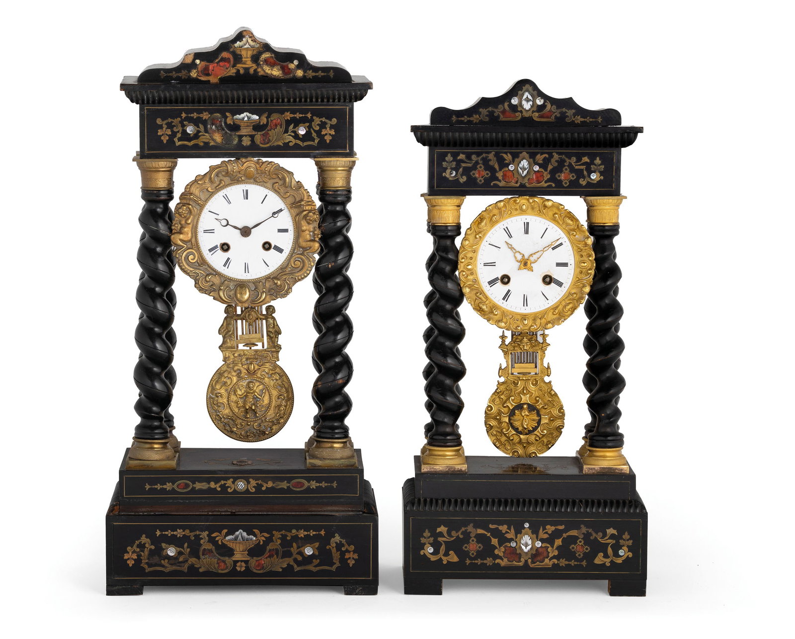 LOTTO DUE OROLOGI A PORTICO, FRANCIA, 1870-80 CIRCA (1 of 3)