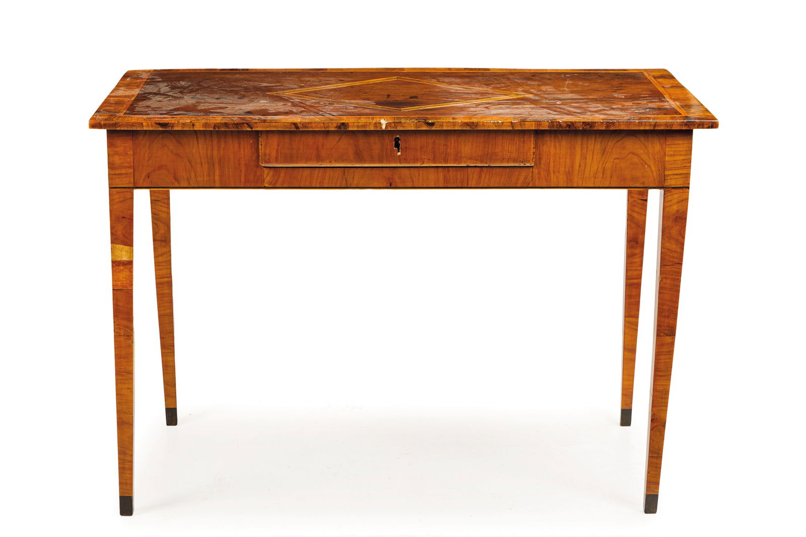 TAVOLO SCRITTOIO IN LEGNI VARI, PRIMA META' XIX SECOLO (1 of 2)