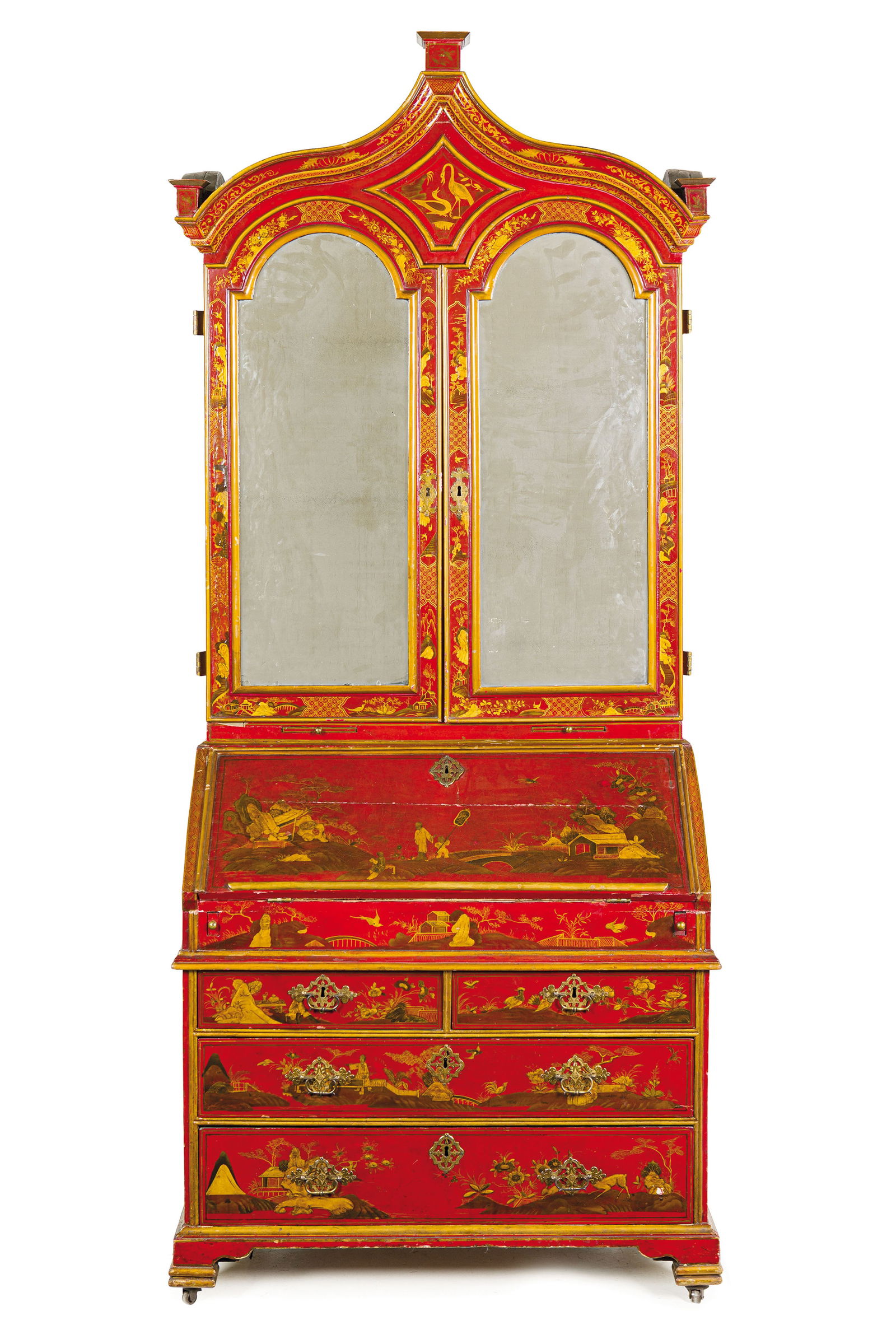 CASSETTONE A RIBALTA CON ALZATA IN LEGNO LACCATO, (1 of 5)