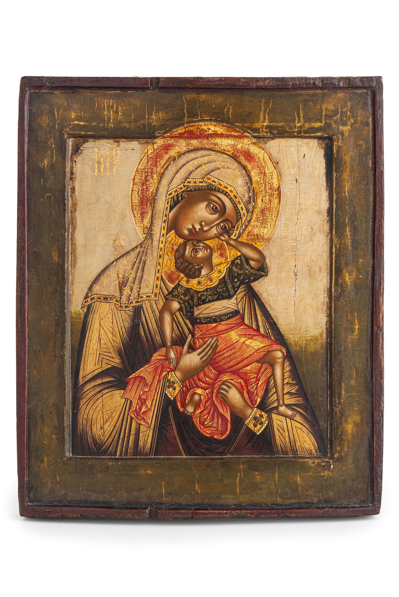 ICONA RAFFIGURANTE LA VERGINE DAL BAMBINO GIOCOSO, (1 of 1)