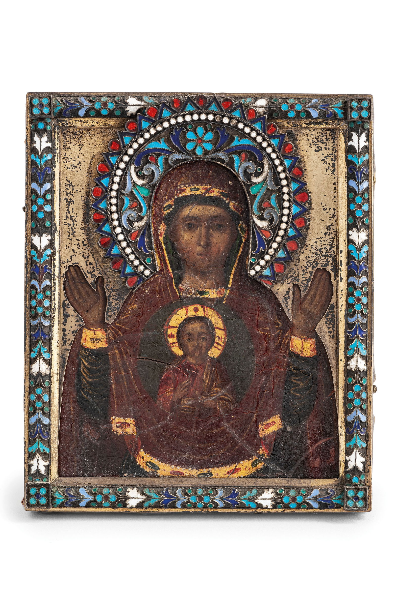 ICONA RAFFIGURANTE LA VERGINE DEL SEGNO CON RIZA IN (1 of 1)