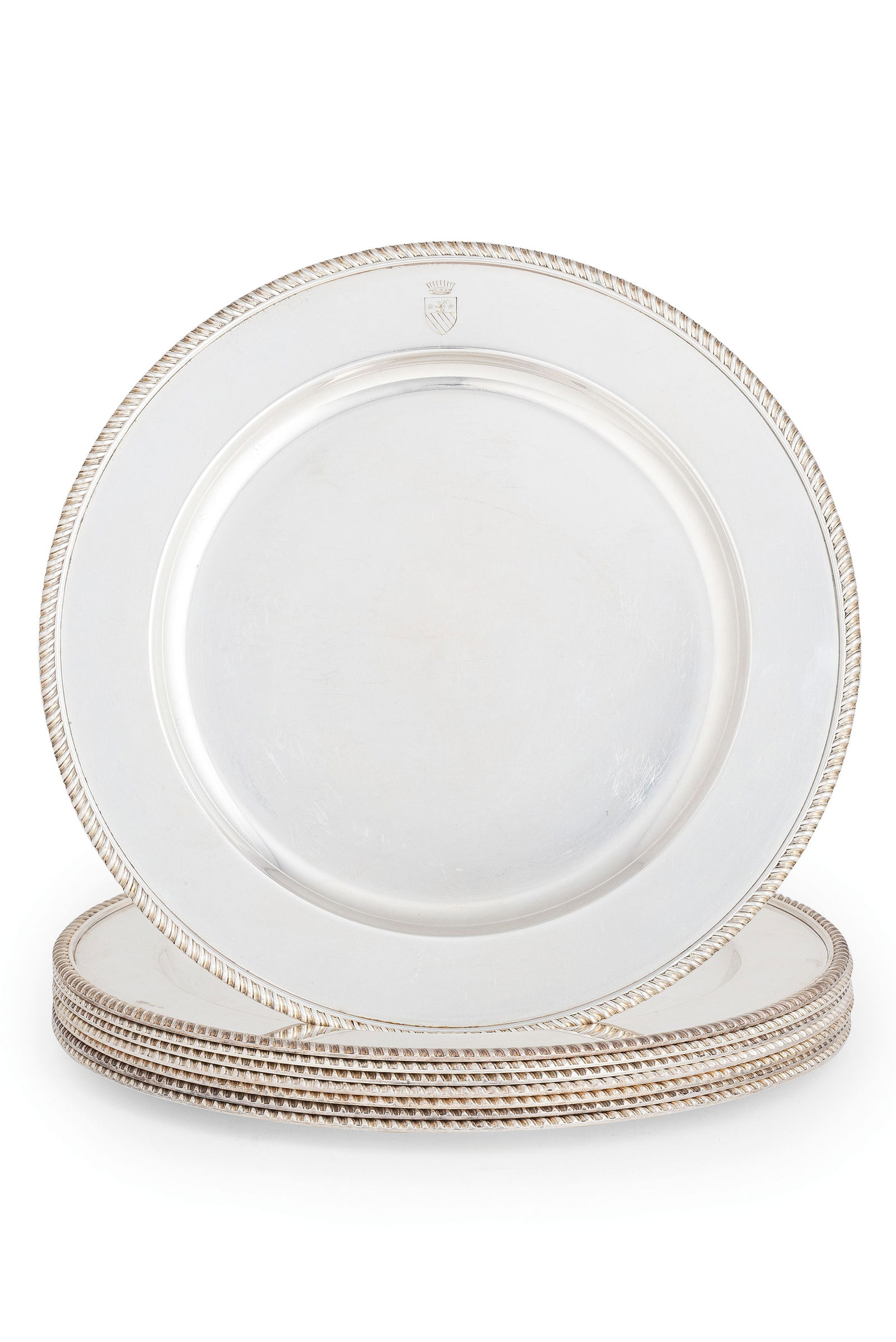 SET DI OTTO SOTTOPIATTI IN ARGENTO, FIRENZE, XX (1 of 2)