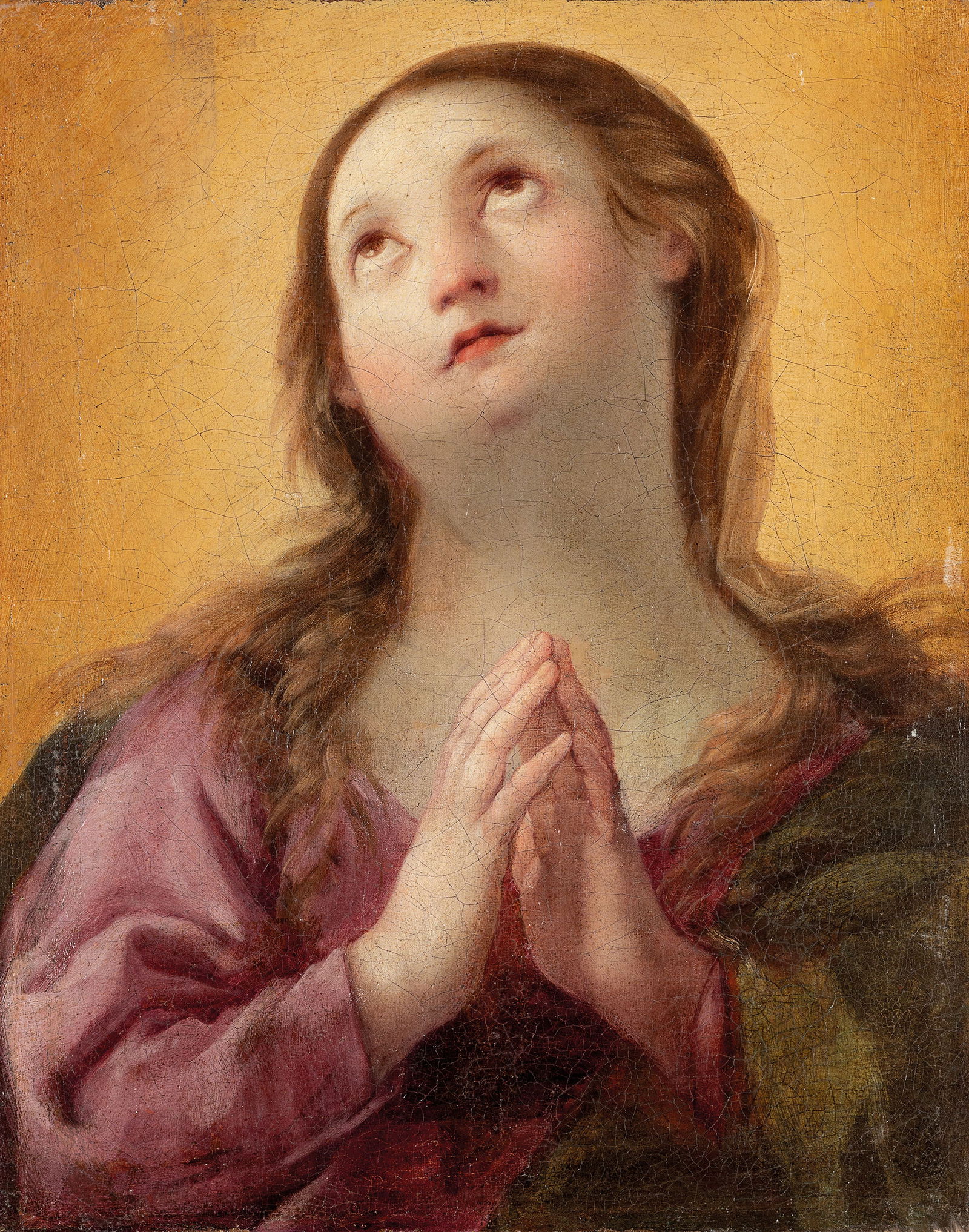 ANTONIO RANDA (attr. a): (Bologna, circa 1595 - Ferrara, post 1657) Madonna orante Olio su tela, cm 47,5X38,3 Pittore poco noto, Randa fu prima allievo di Guido Reni e successivamente di Lucio Massari (cfr. Malvasia, ms. B17,