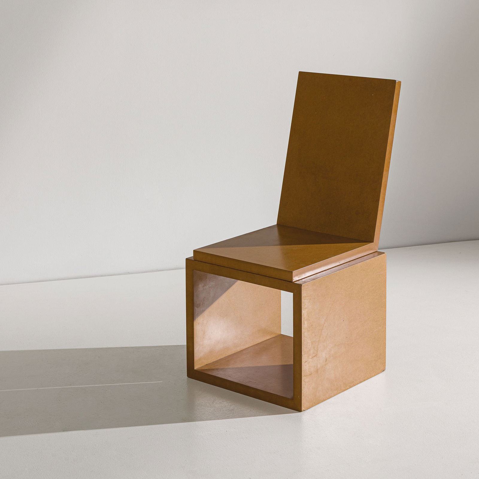 ROLF SACHS: Seduta mod. Original. MDF verniciato. Edizioni Dj Evolution, 1993 ca. cm 86,5x42x55,5 A CHAIR BY R. SACHS Cfr.: F. Bertoni, Design minimalista, La Biblioteca, 2004, p. 19; C. & P. Fiell, 1000 Chairs,