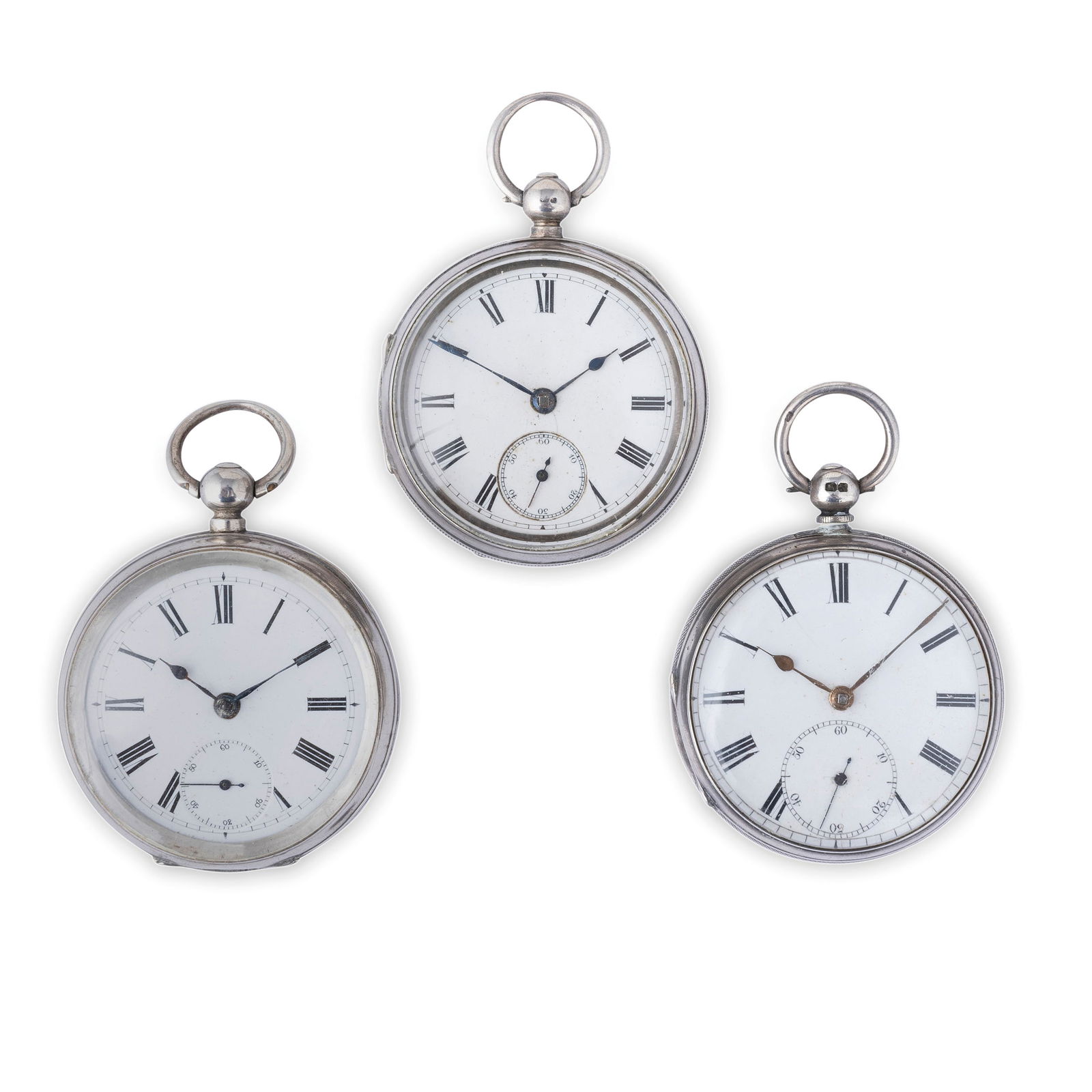 LOTTO DI TRE OROLOGI IN ARGENTO, INGHILTERRA 1860 CIRCA (1 of 2)