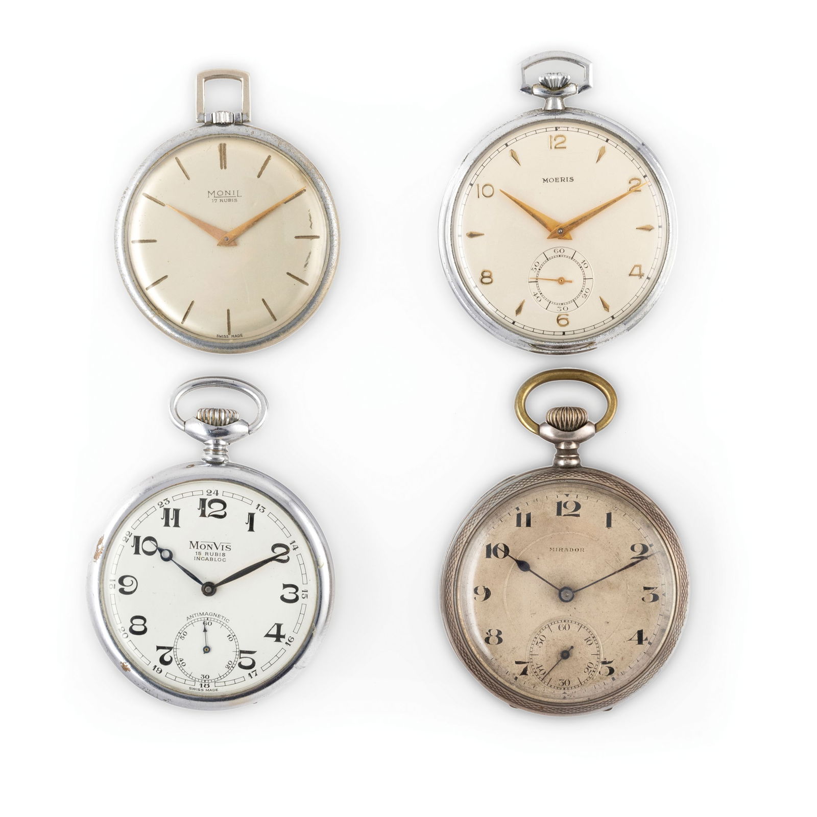 MOERIS, MONVIS, MONIL, MIRADOR, LOTTO DI 4 OROLOGI DA (1 of 2)