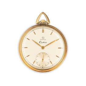 OMEGA PER CARTIER, RARO OROLOGIO DA TASCA DA SERA, IN (1 of 6)