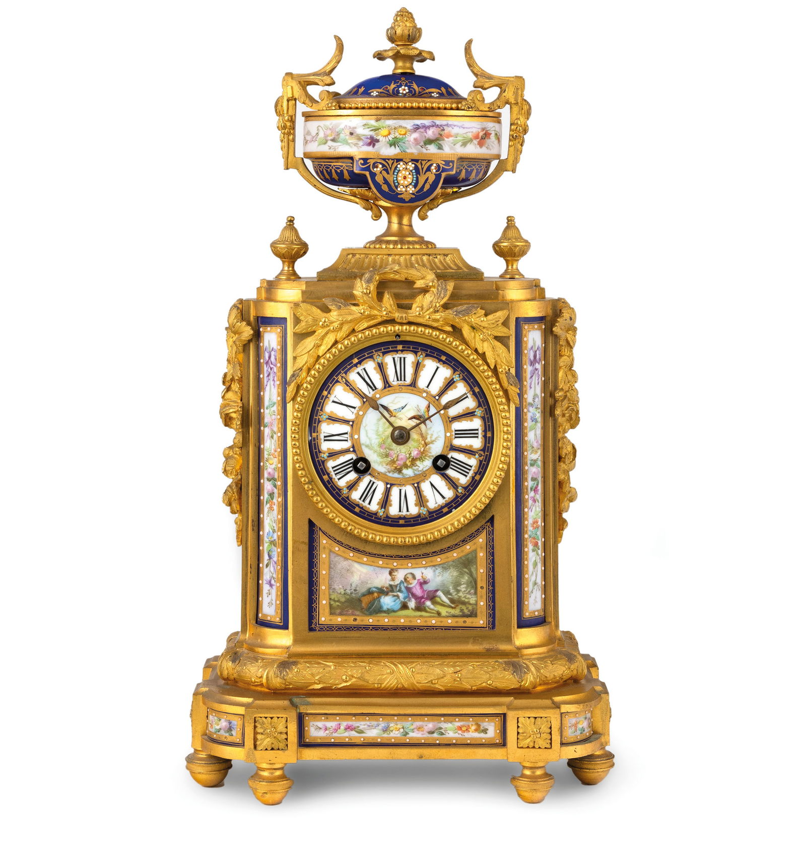 OROLOGIO DA APPOGGIO IN BRONZO DORATO, PORCELLANA (1 of 4)