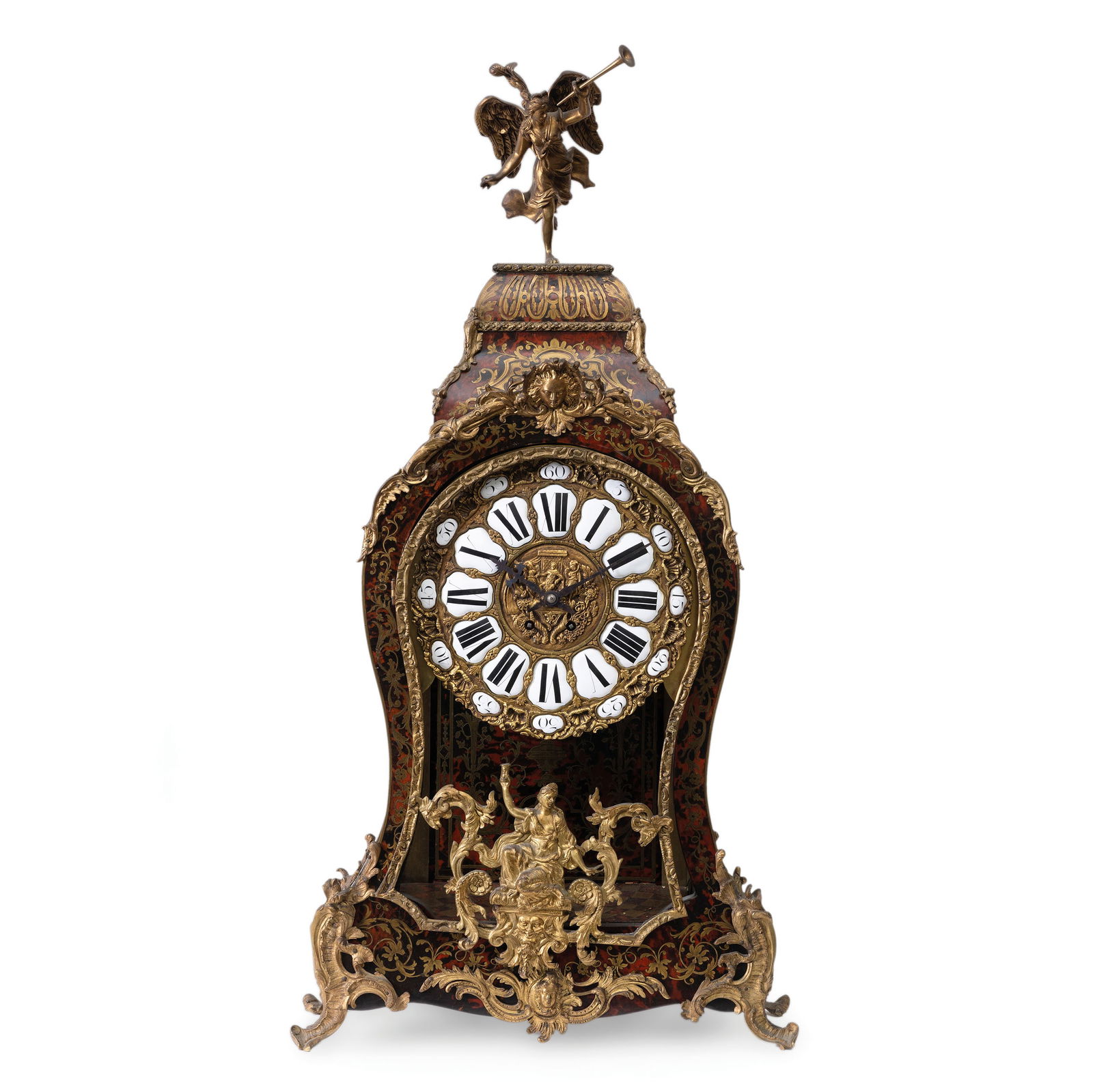 GRANDE OROLOGIO CARTEL D'APPLIQUE MARQUETTERIE BOULLE (1 of 4)