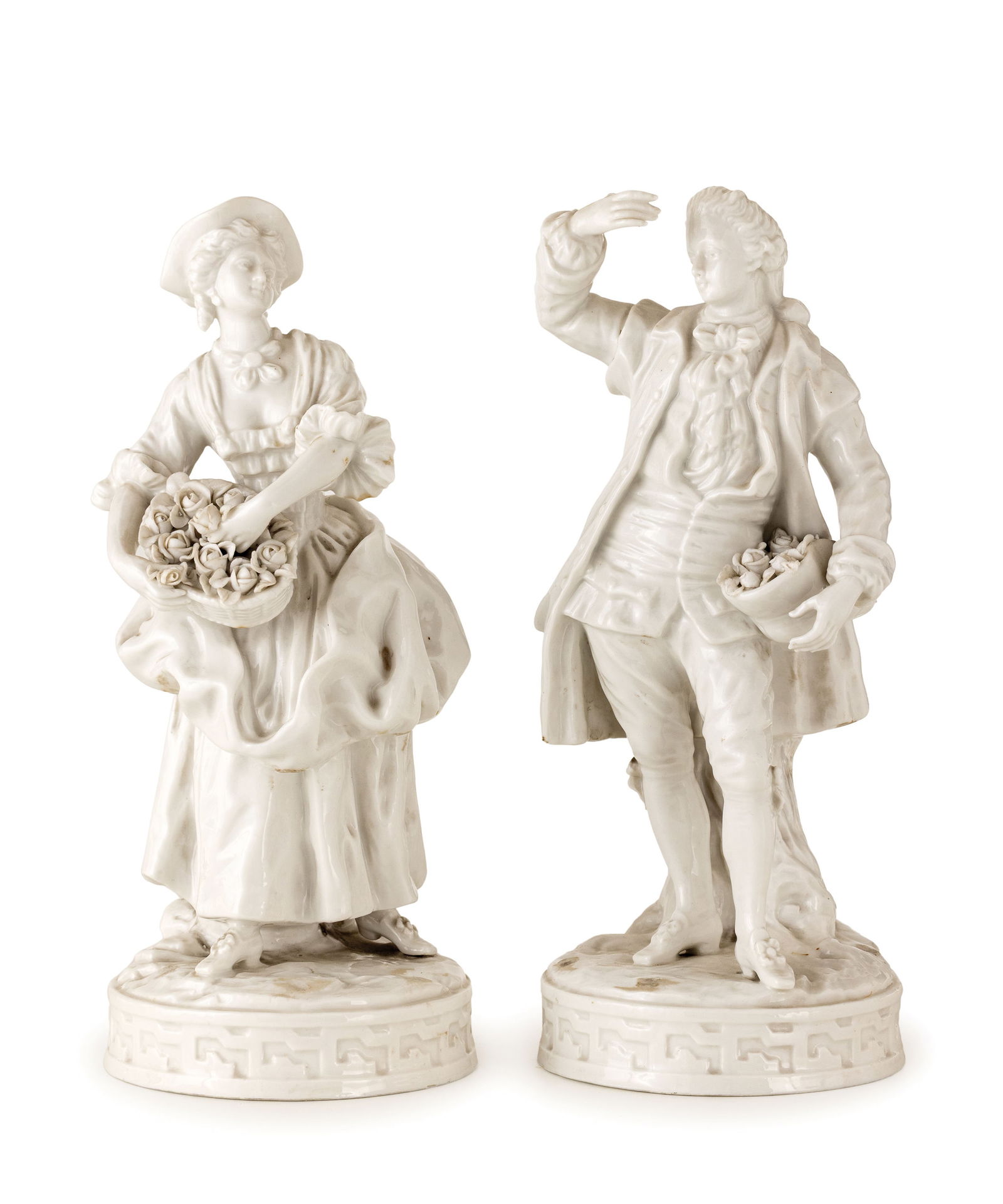 COPPIA DI FIGURE IN PORCELLANA BIANCA, MANIFATTURA DEL (1 of 1)