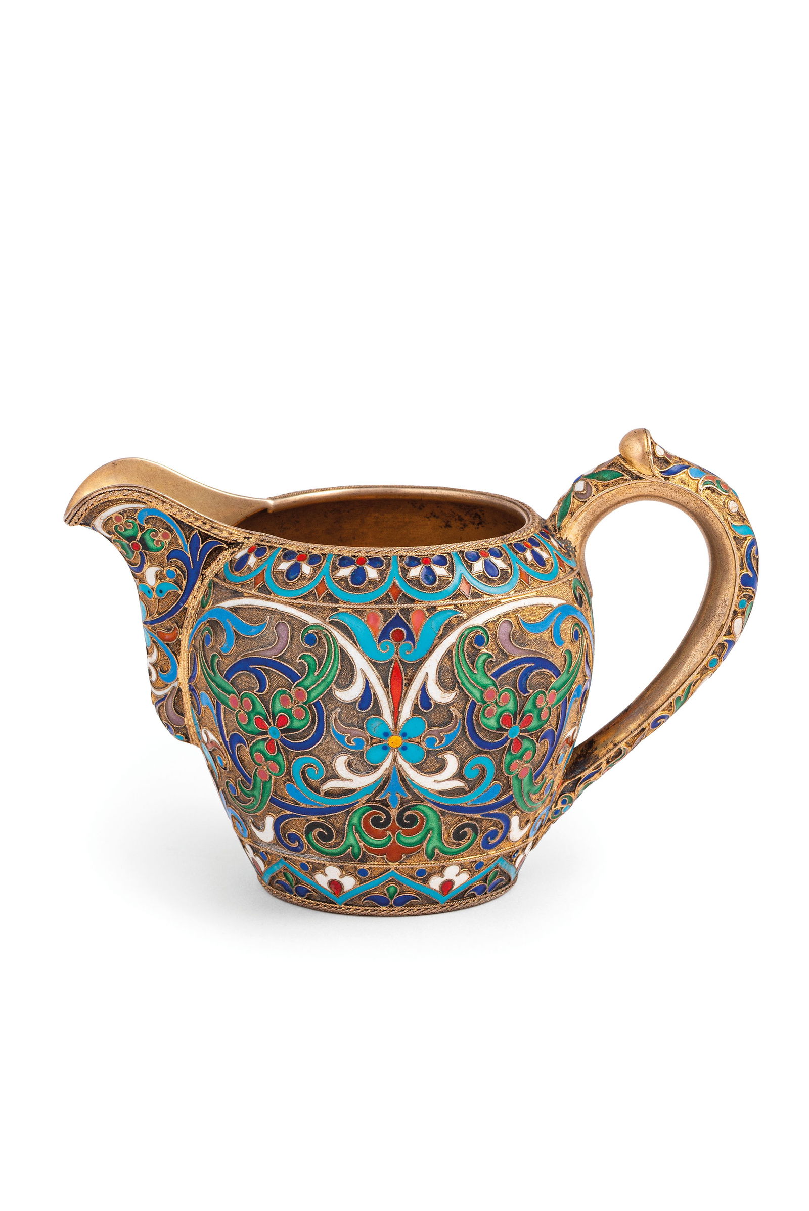 LATTIERA IN ARGENTO DORATO E SMALTI, S. PIETROBURGO, (1 of 1)