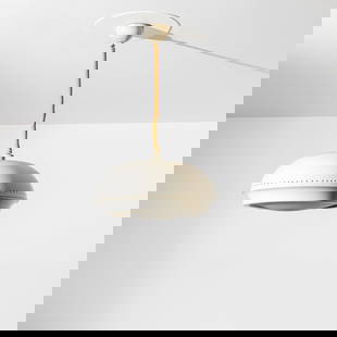 AFRA E TOBIA SCARPA: Lampadario mod. Nigritella. Alluminio smaltato, vetro stampato acidato. Produzione Flos, 1962 ca. cm 82x50 A CEILING LAMP BY A.& T. SCARPA Buone condizioni generali. Piccoli graffi, normali segni di u