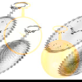 BREGUET A PARIS N. 7685, OROLOGIO DA TASCA IN ORO, CON: RIPETIZIONE ORE E QUARTI SU 3 GONG, SVIZZERA 1795 CIRCA cassa in oro diametro 53 mm, numero 7685 punzone K18, quadrante bianco con numeri arabi, firmato a ore sei Breguet a Paris, foro di carica a ore