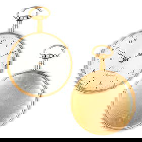 COURVOISIER FRERES, OROLOGIO DA TASCA IN ORO CON: RIPETIZIONE QUARTI, SVIZZERA 1815 CIRCA cassa in oro diametro 54 mm, quadrante in smalto bianco con numeri arabi, foro di carica a ore 2, lancette Breguet in acciaio brunito e oro, firmato in basso, c