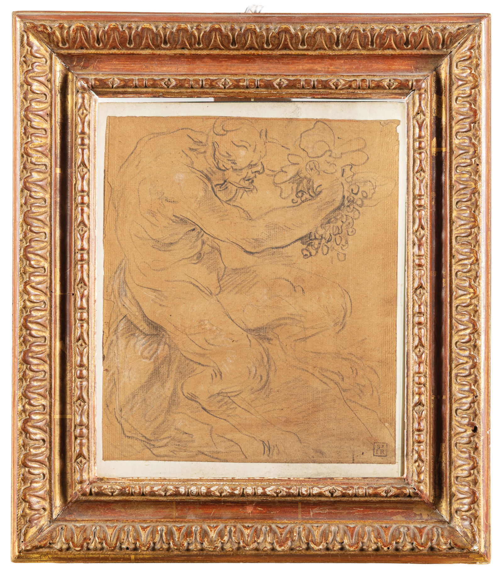 GIOVANNI ANTONIO BURRINI: (Bologna, 1656 - 1727) Fauno Carboncino su carta, cm 22X19 Il foglio presenta il timbro della collezione Reynolds in basso a destra. Allievo di Domenico Maria Canuti secondo le notizie forniteci da Gi