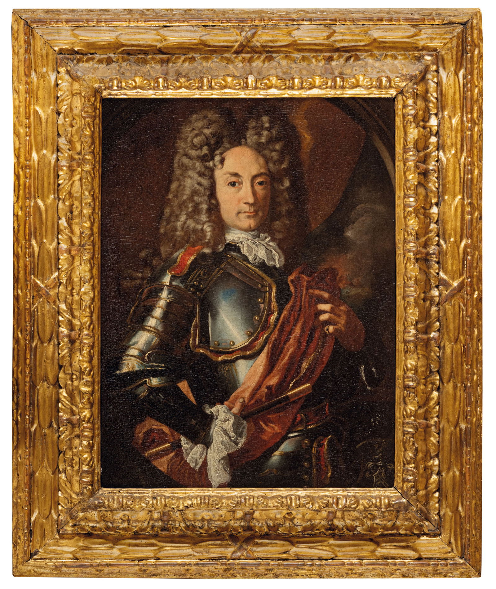 FRANCESCO SOLIMENA: (Canale di Serino, 1657 - Barra, 1747) Ritratto del Duca Annibale Marchese Olio su tela, cm 64,5X48,5 Provenienza: Napoli, collezione privata Esposizioni: Ritorno al Barocco. Da Caravaggio a Vanvitell