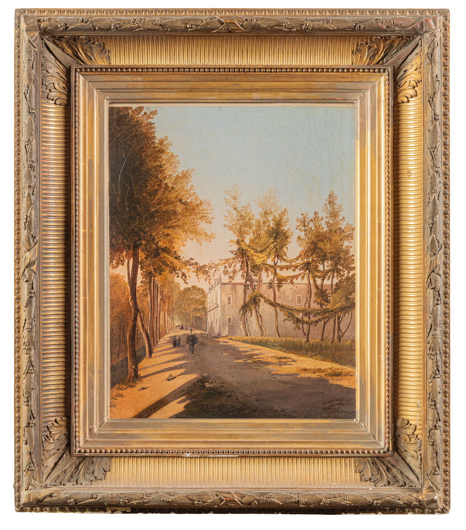 GIACINTO GIGANTE: Napoli, 1806 - 1876 Paesaggio animato Firmato G Gigante in basso a sinistra Olio su tela, cm 40X30,5 Provenienza: Napoli, collezione privata Giacinto Gigante è il rappresentante più autentic